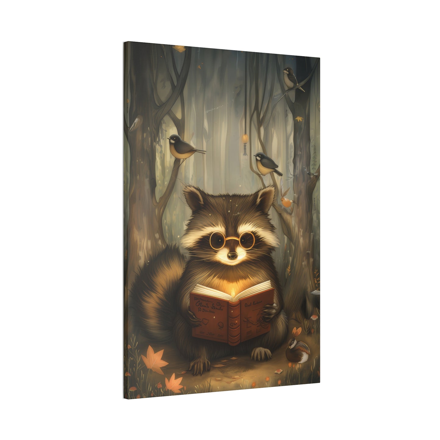 Raccoon in Spectacles - Canvas Stretched, 0.75"