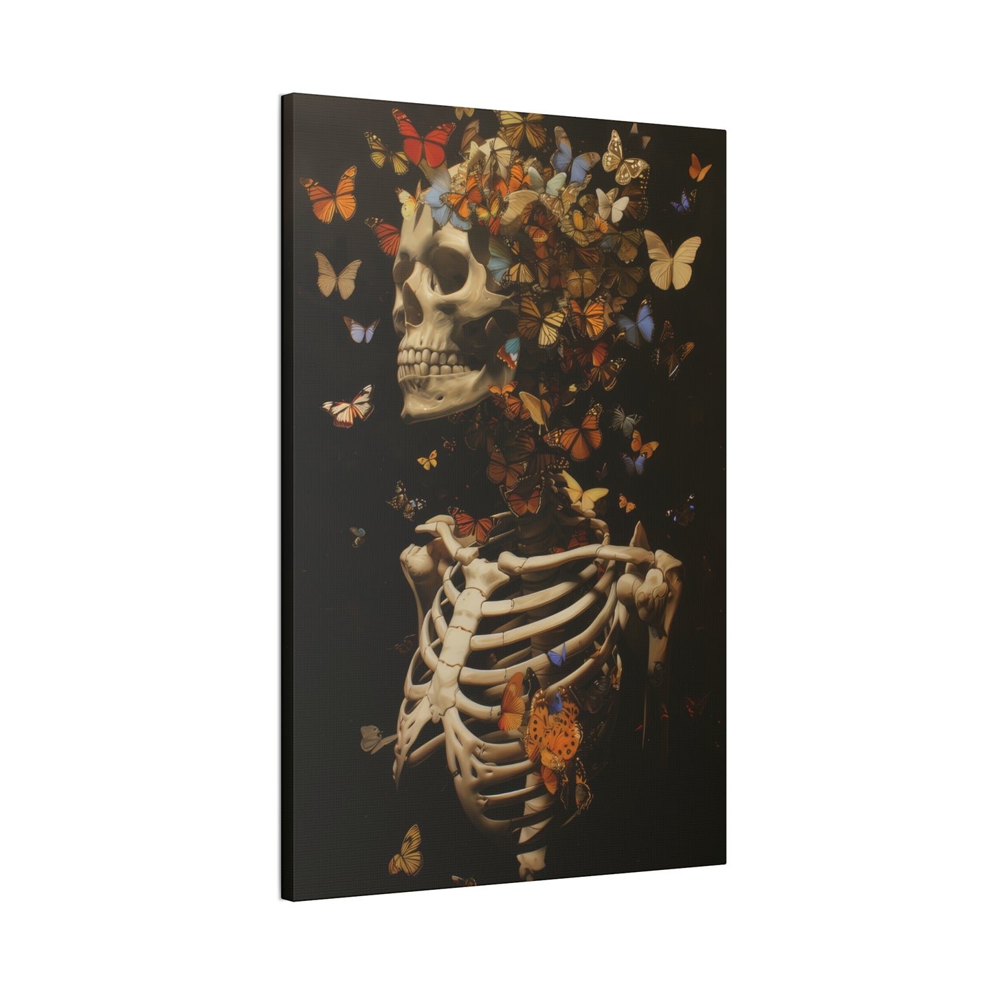 Skeleton and Butterflies - Canvas Stretched, 0.75"