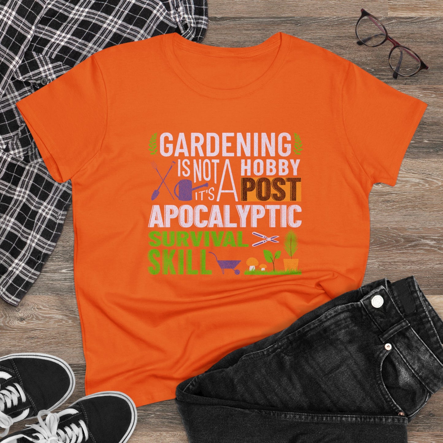 Gardening Is a Survival Skill - Gardening - Women's Midweight Cotton Tee