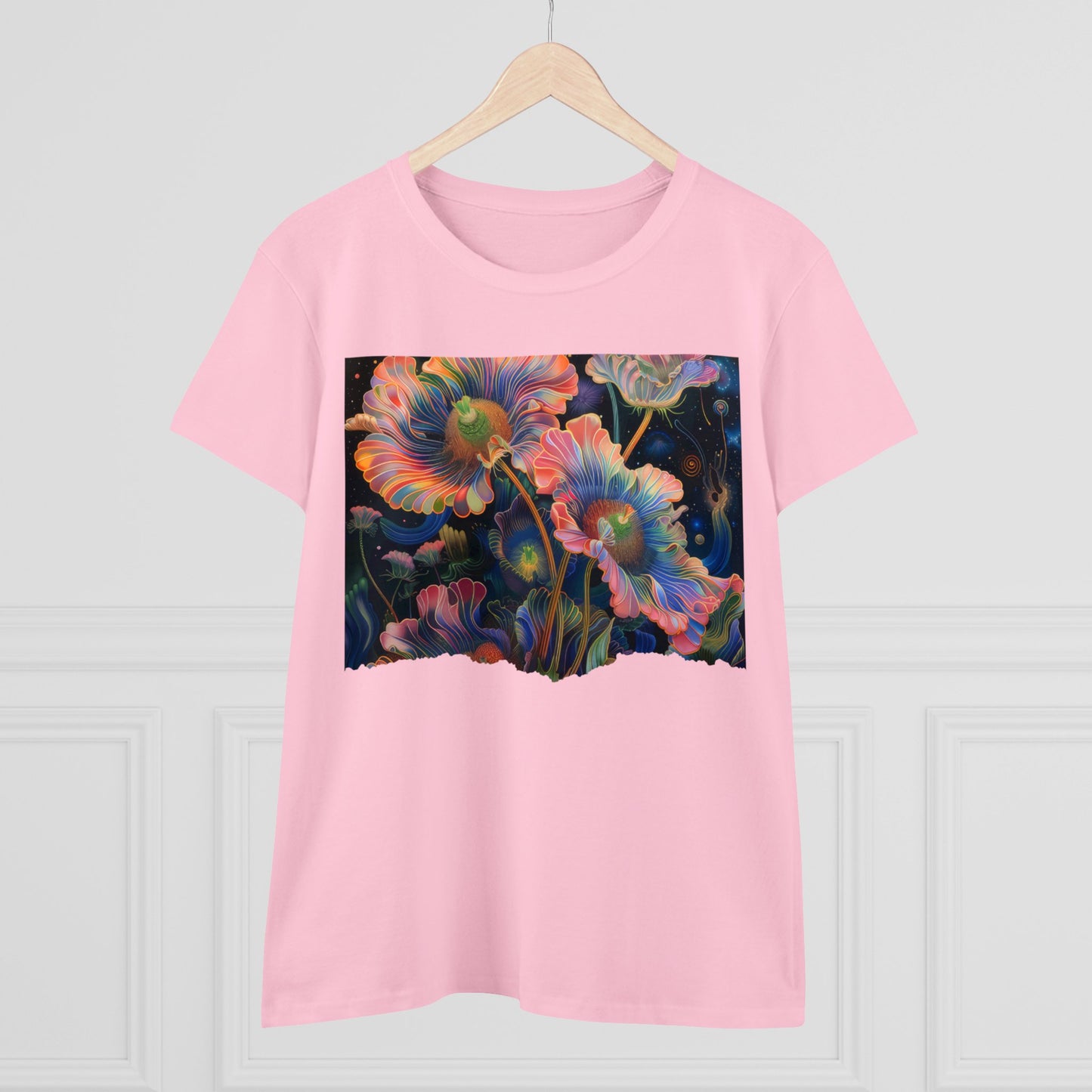 Pastel Flowers - Women's Midweight Cotton Tee