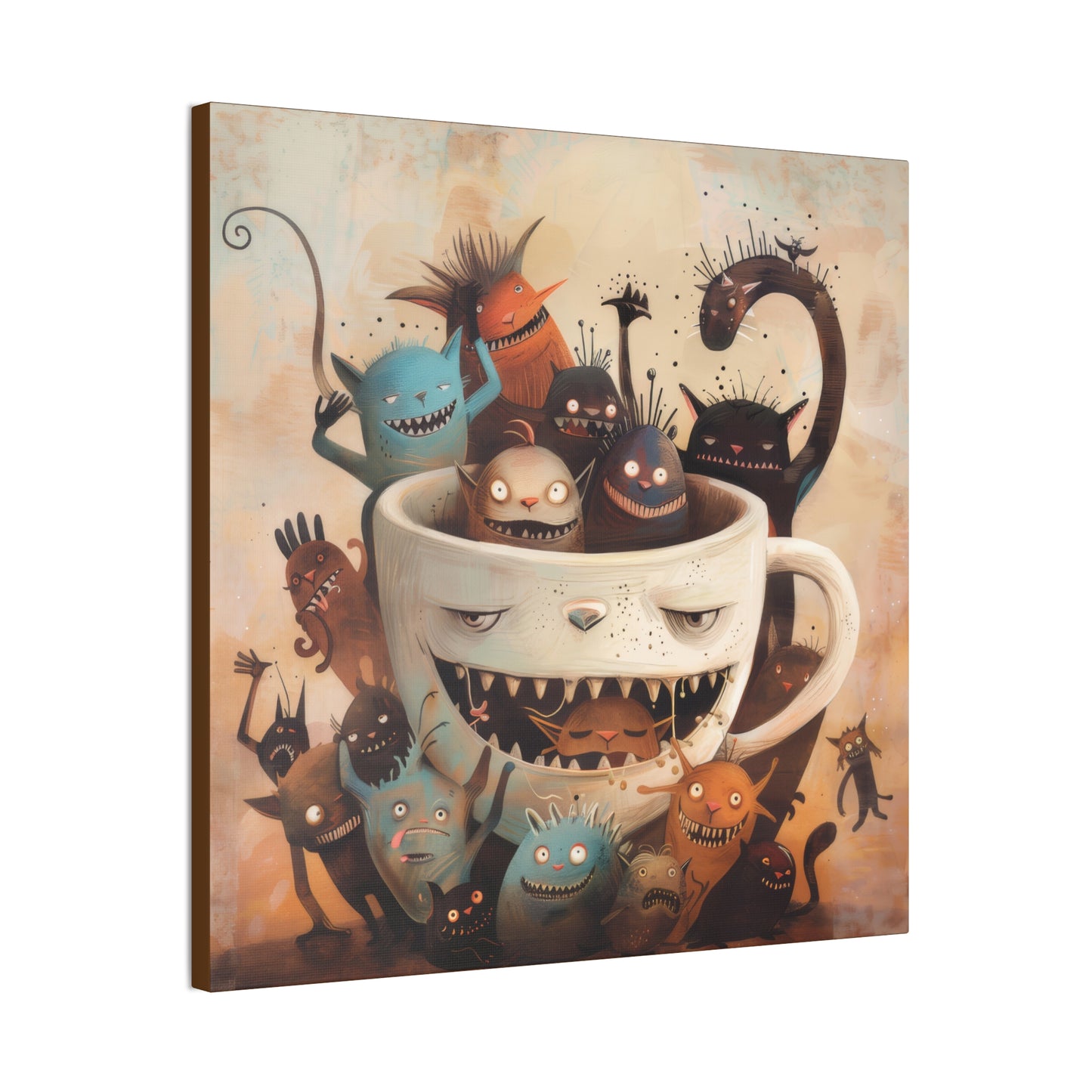 Coffee Monster - Canvas Stretched, 0.75"