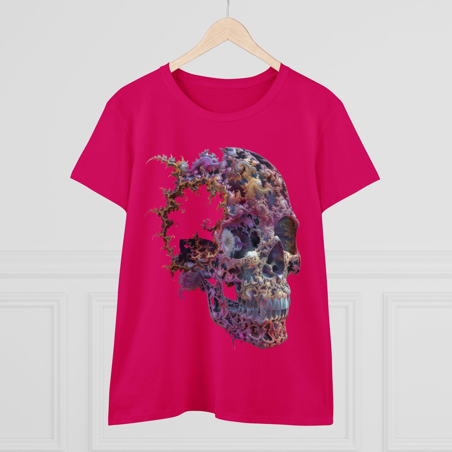 Fractal Skull - Women's Midweight Cotton Tee