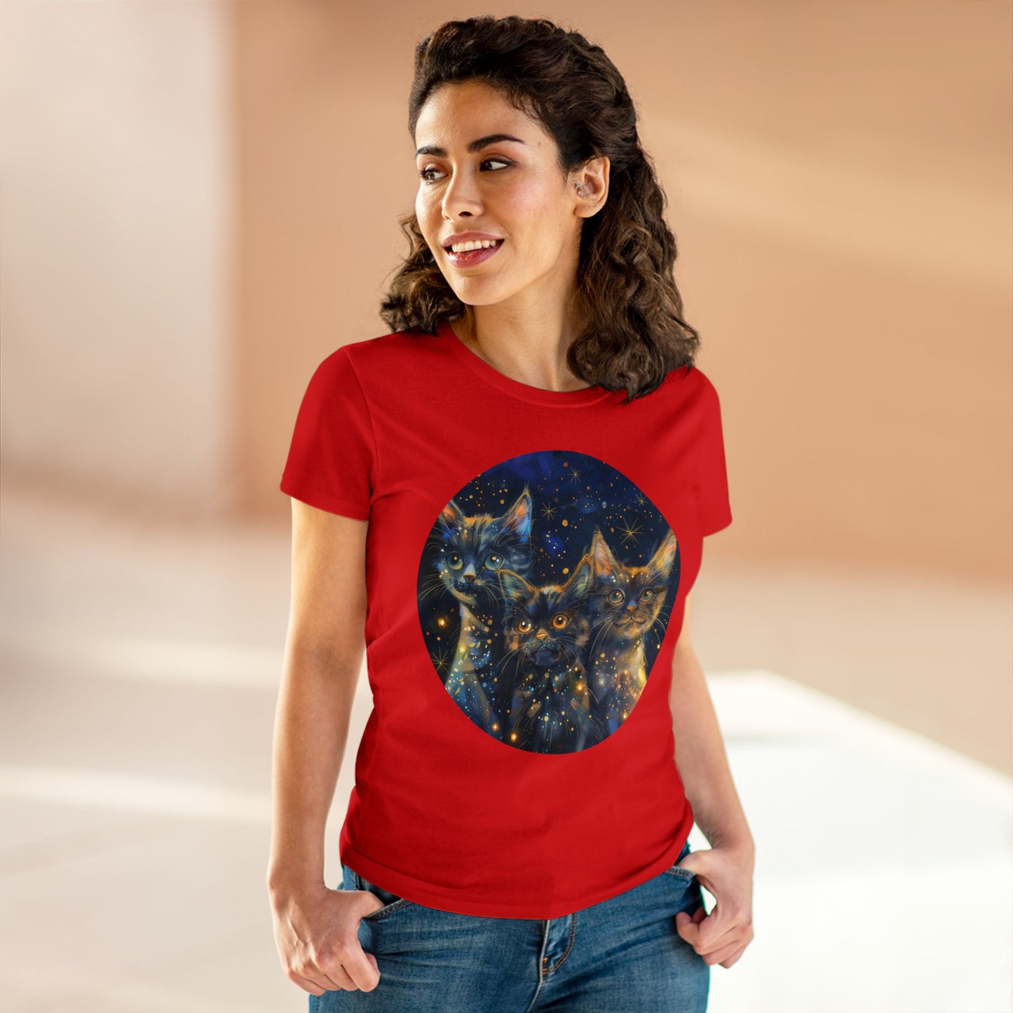 Sparkle Kitty - Women's Midweight Cotton Tee