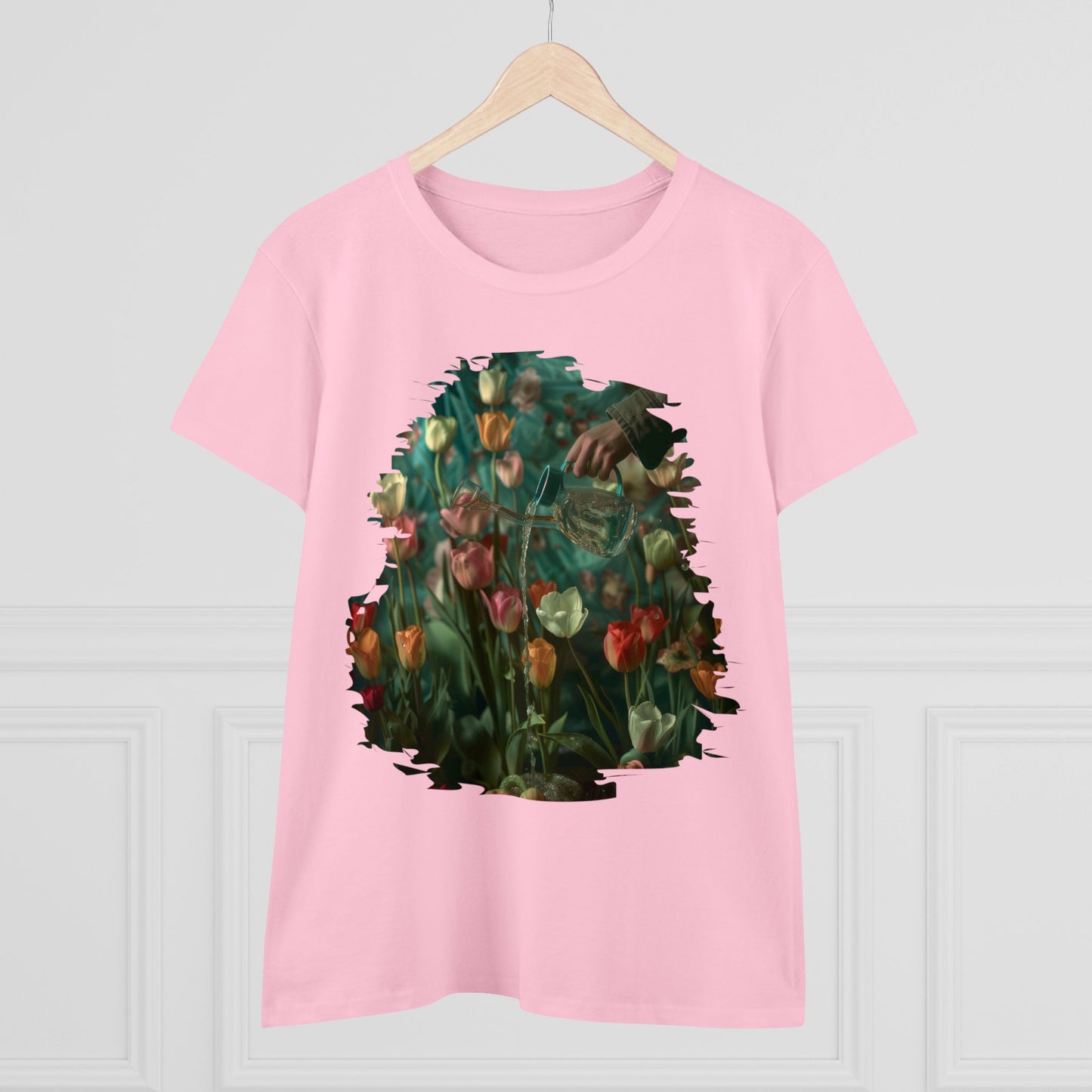 Watering Tulips - Women's Midweight Cotton Tee