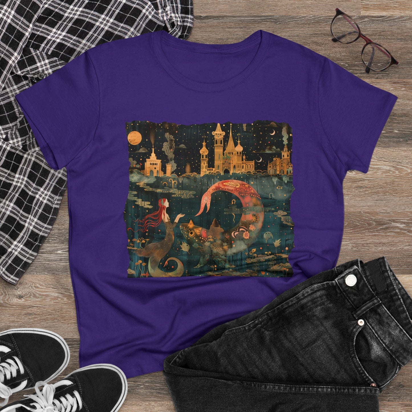 Mermaid - Fantasy - Women's Midweight Cotton Tee