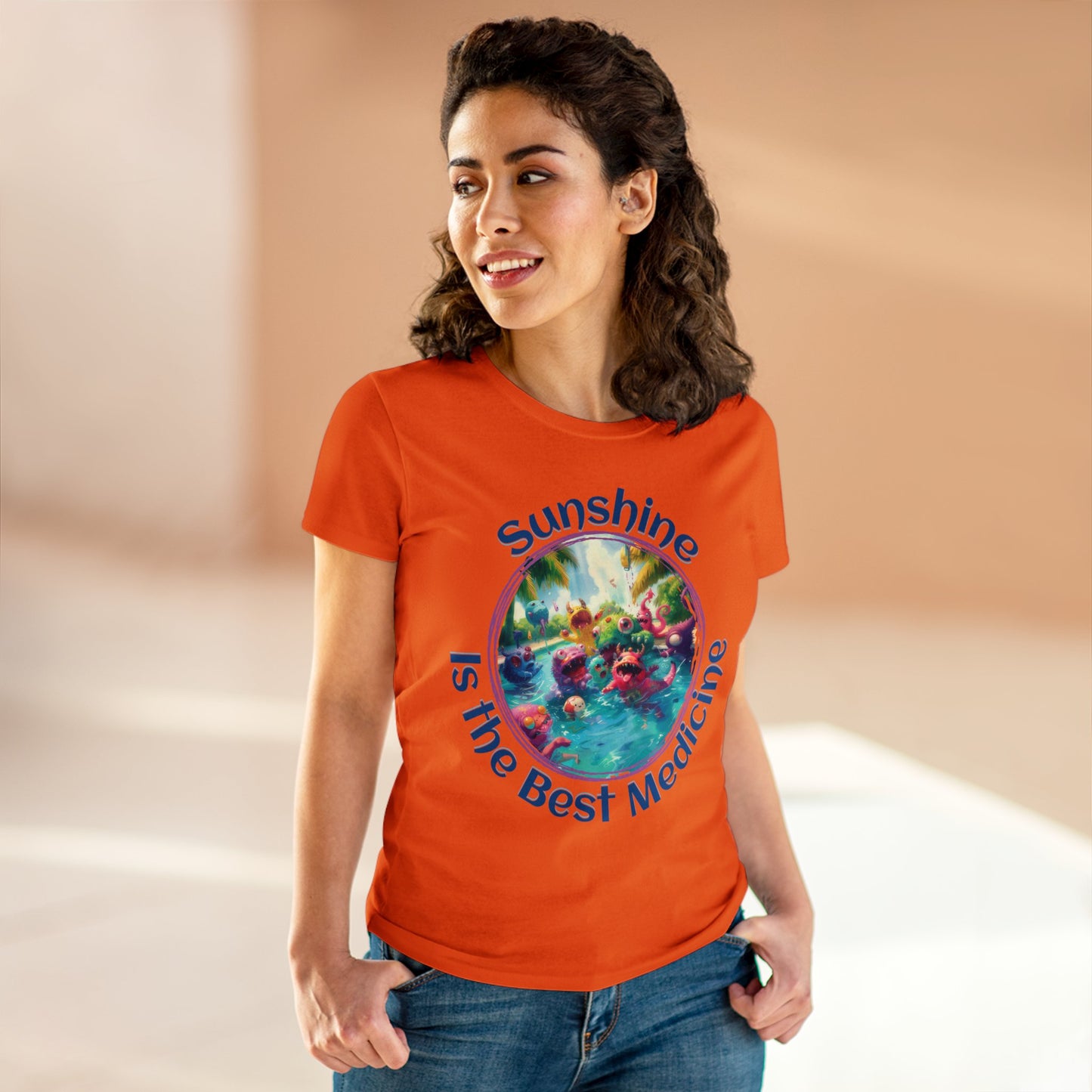 Sunshine is the Best Medicine - Women's Midweight Cotton Tee