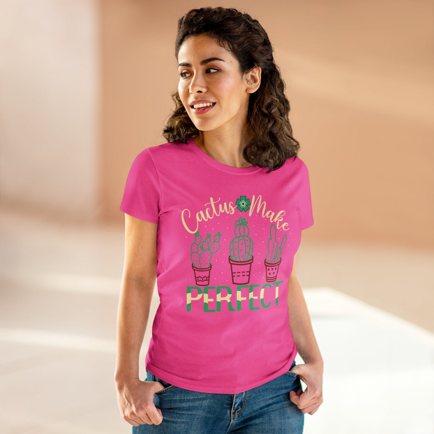 Cactus Makes Perfect - Gardening - Women's Midweight Cotton Tee