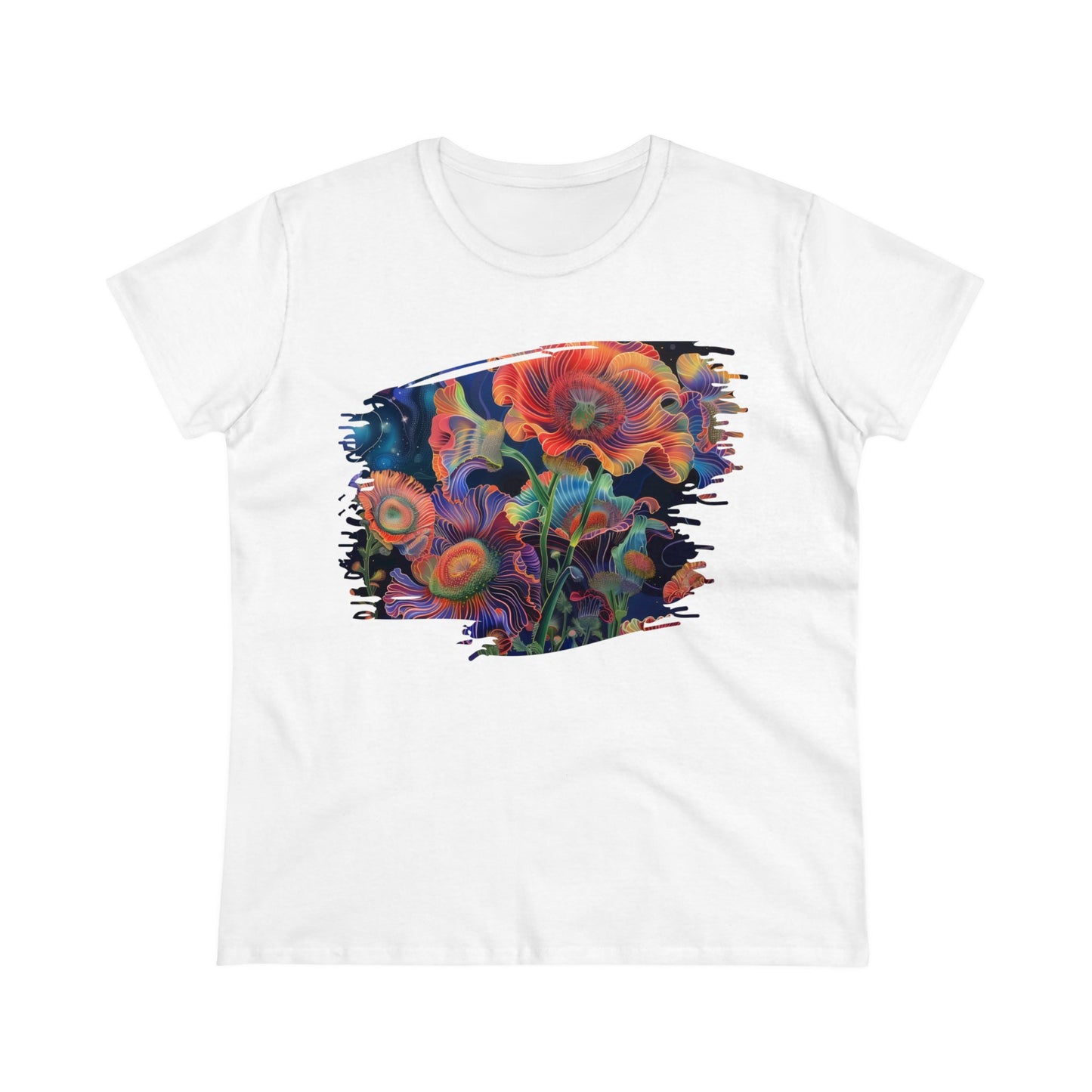 Pastel Flowers - Women's Midweight Cotton Tee