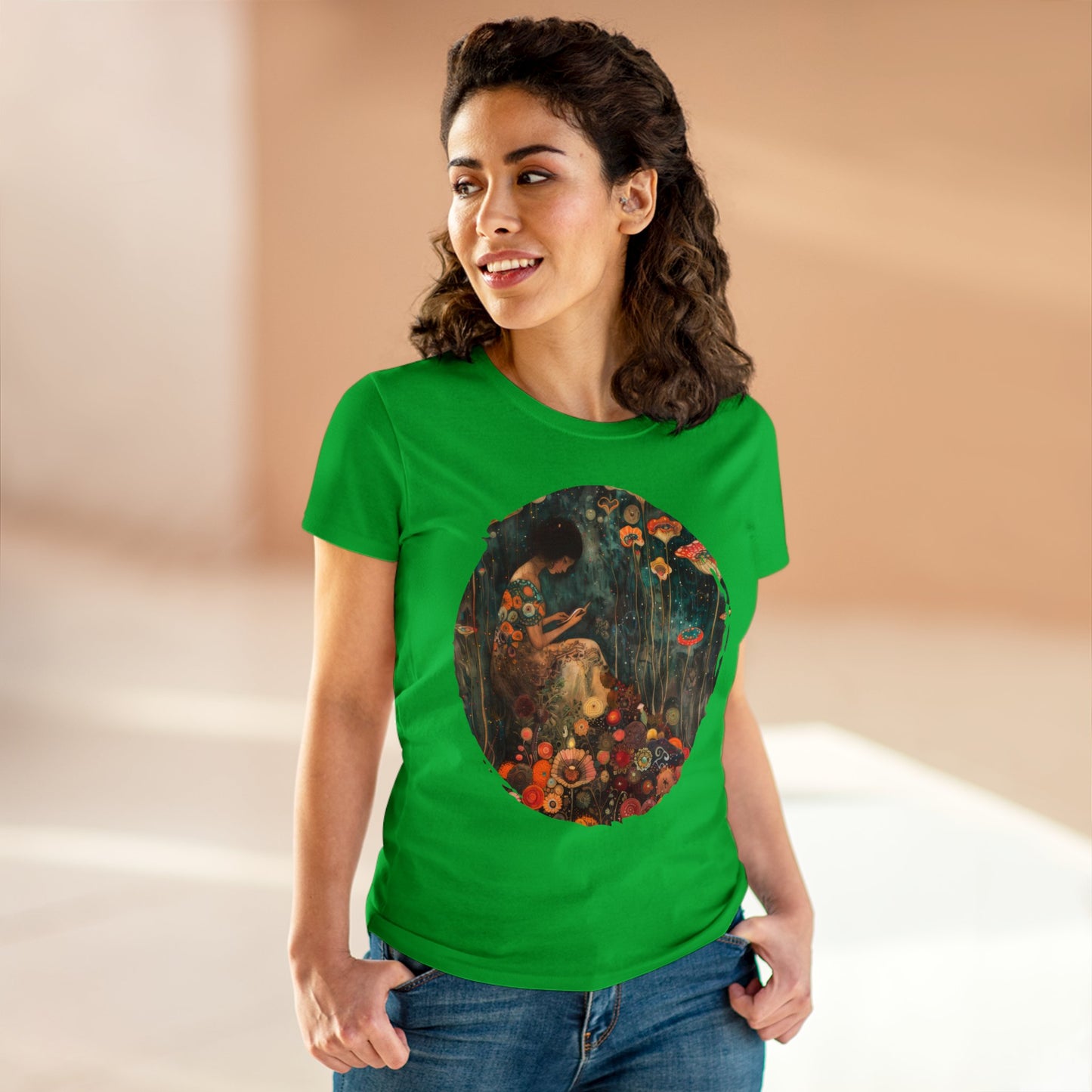 Mushroom Girl - Women's Midweight Cotton Tee