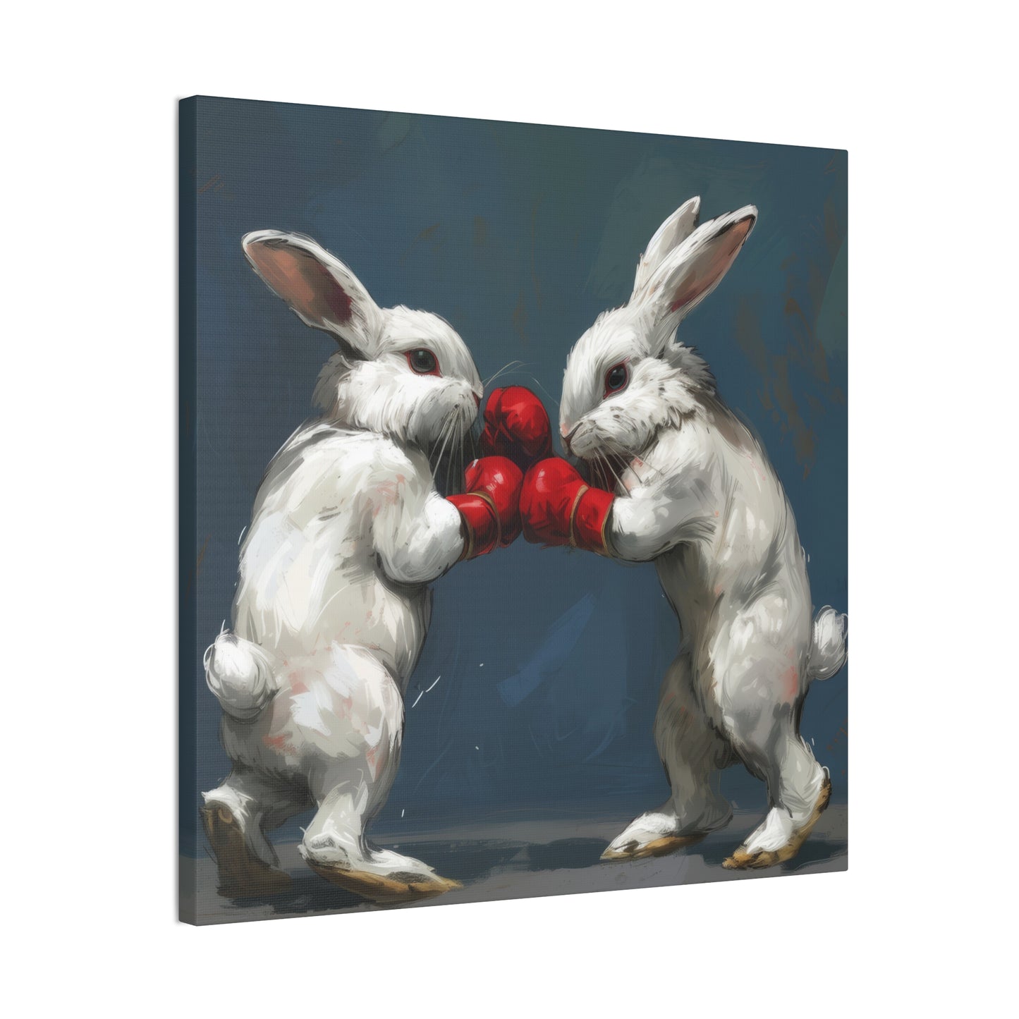 Boxing Rabbits - Canvas Stretched, 0.75"