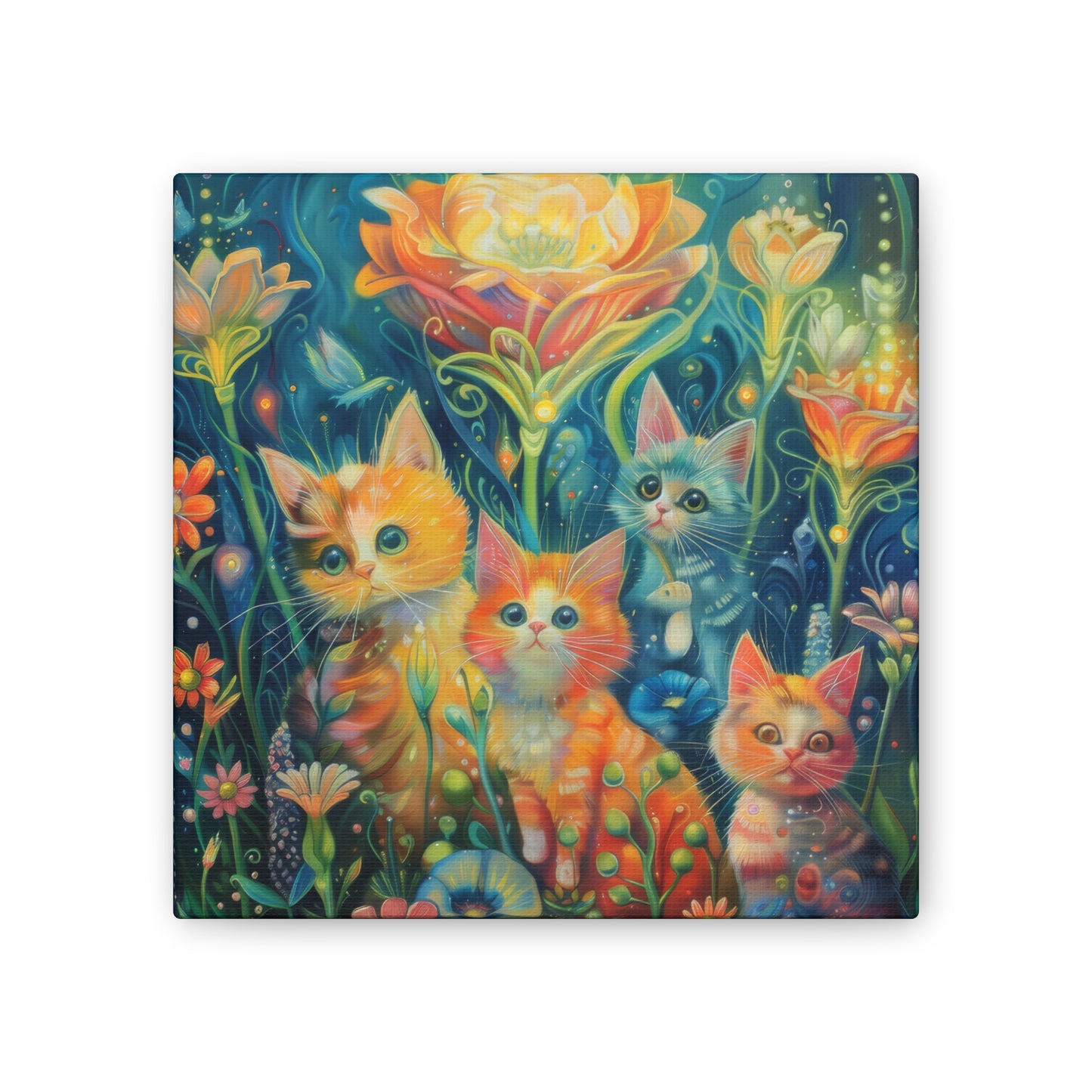 Cats and Flowers - Canvas Stretched, 0.75"