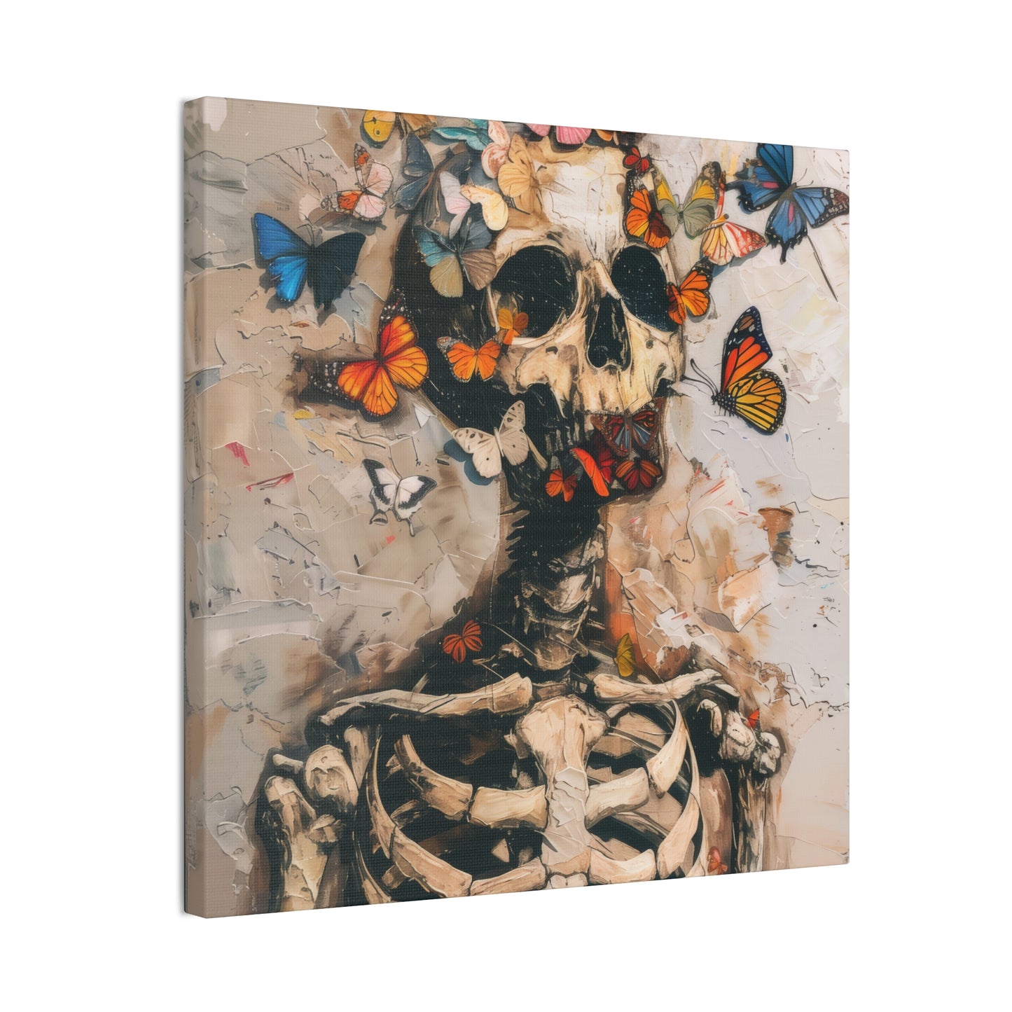 Skulls and Butterflies - Canvas Stretched, 0.75"