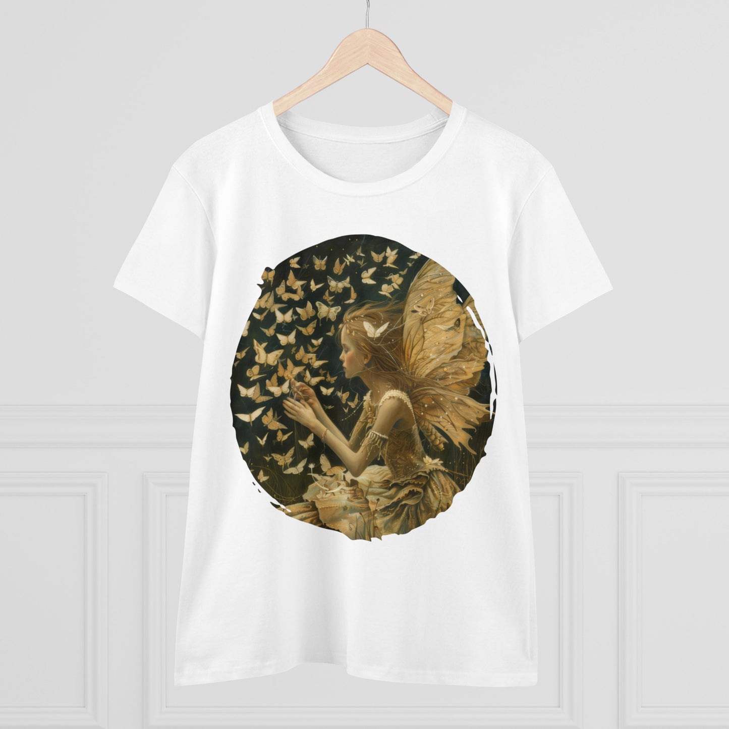 Fairy and Butterflies - Fantasy - Women's Midweight Cotton Tee