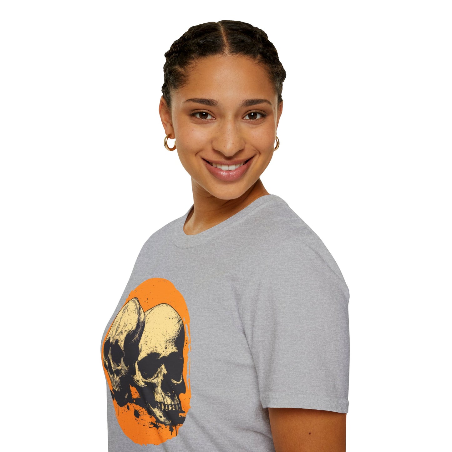 Skulls on Orange - Unisex Softstyle T-Shirt