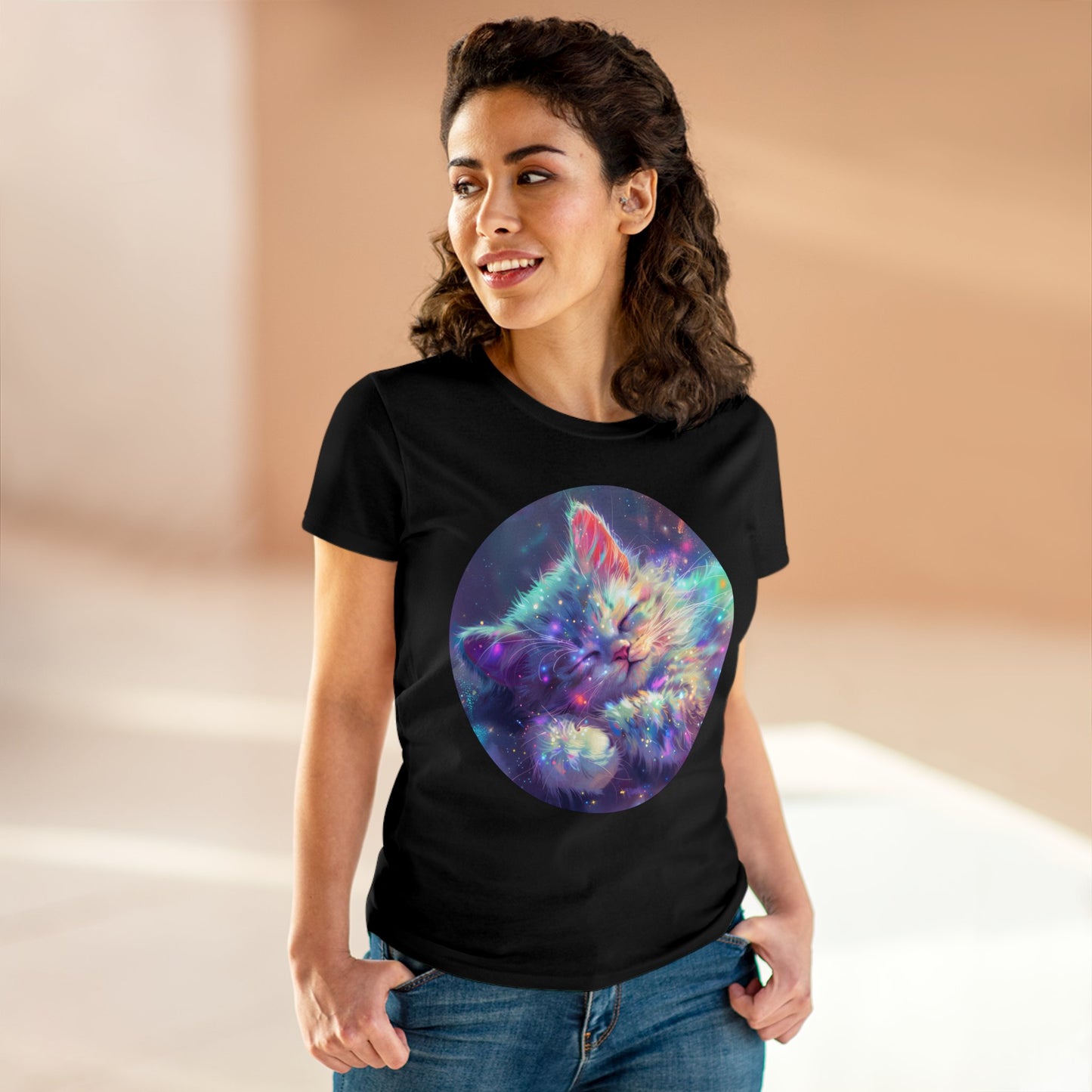 Sparkle Kitty - Women's Midweight Cotton Tee