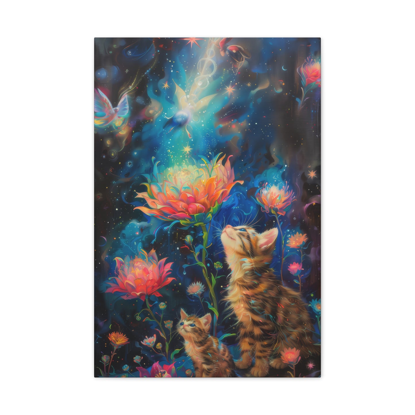 Cats and Flowers - Canvas Stretched, 0.75"