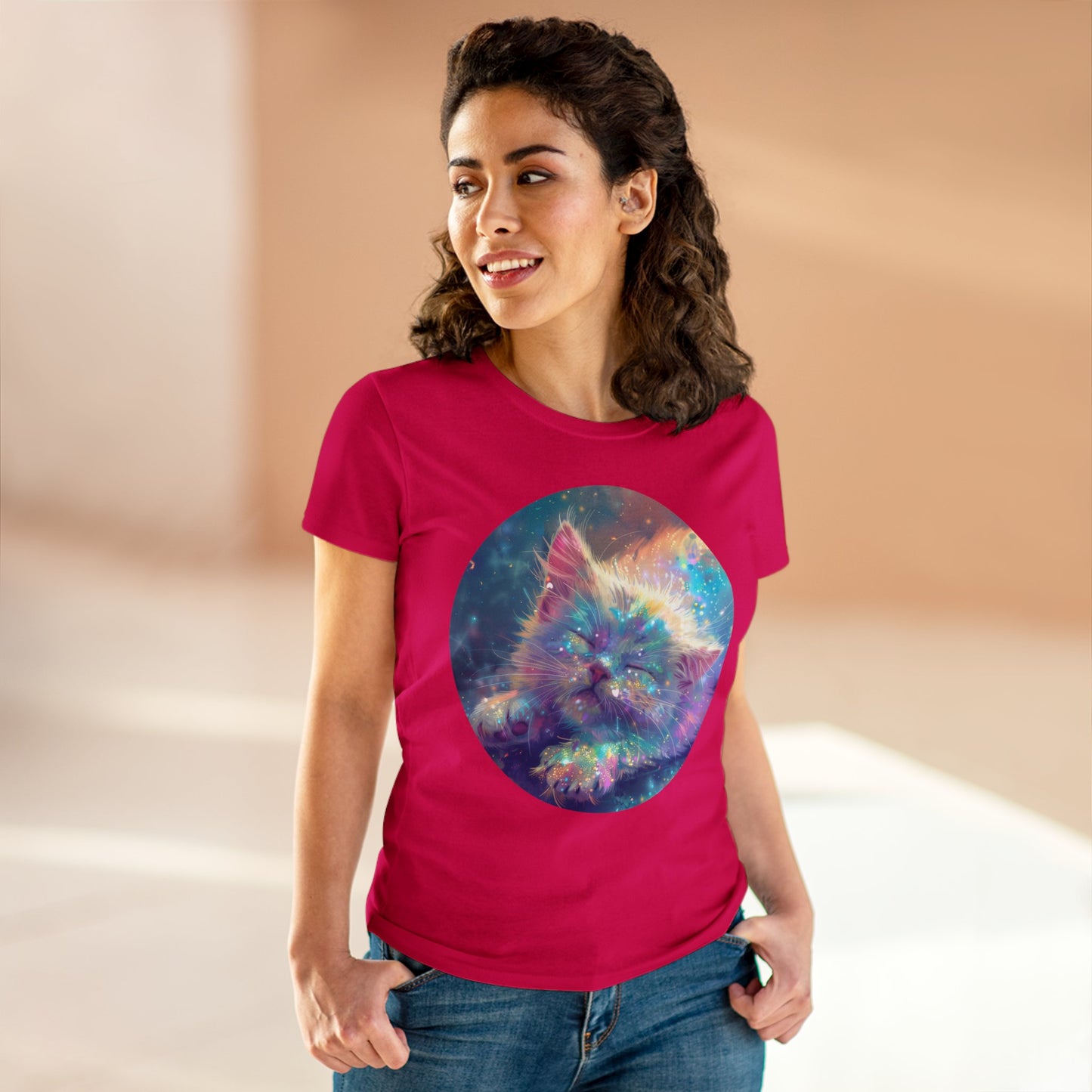 Sparkle Kitty - Women's Midweight Cotton Tee