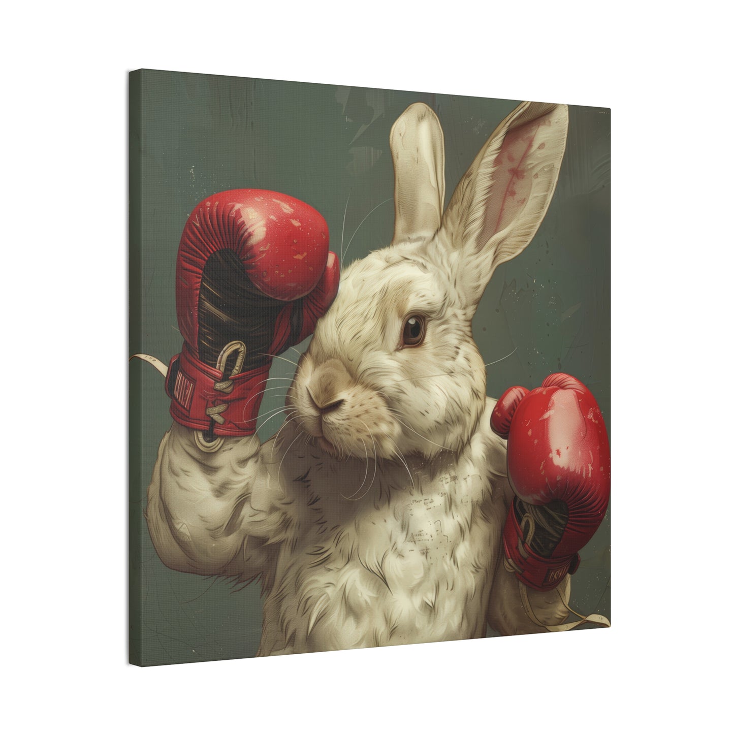 Bunny Pugilist - Canvas Stretched, 0.75"