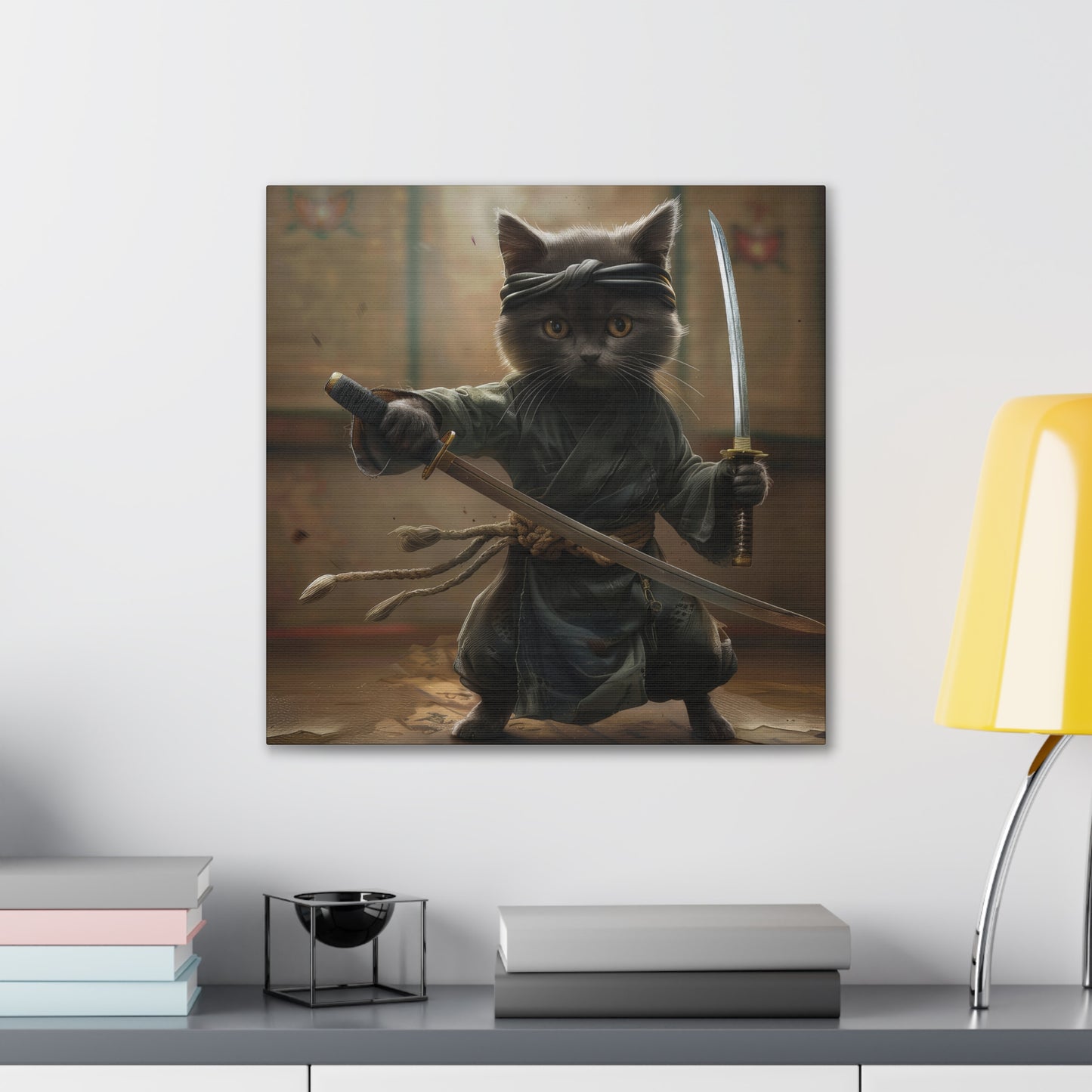 Ninja Kitty - Canvas Stretched, 0.75"