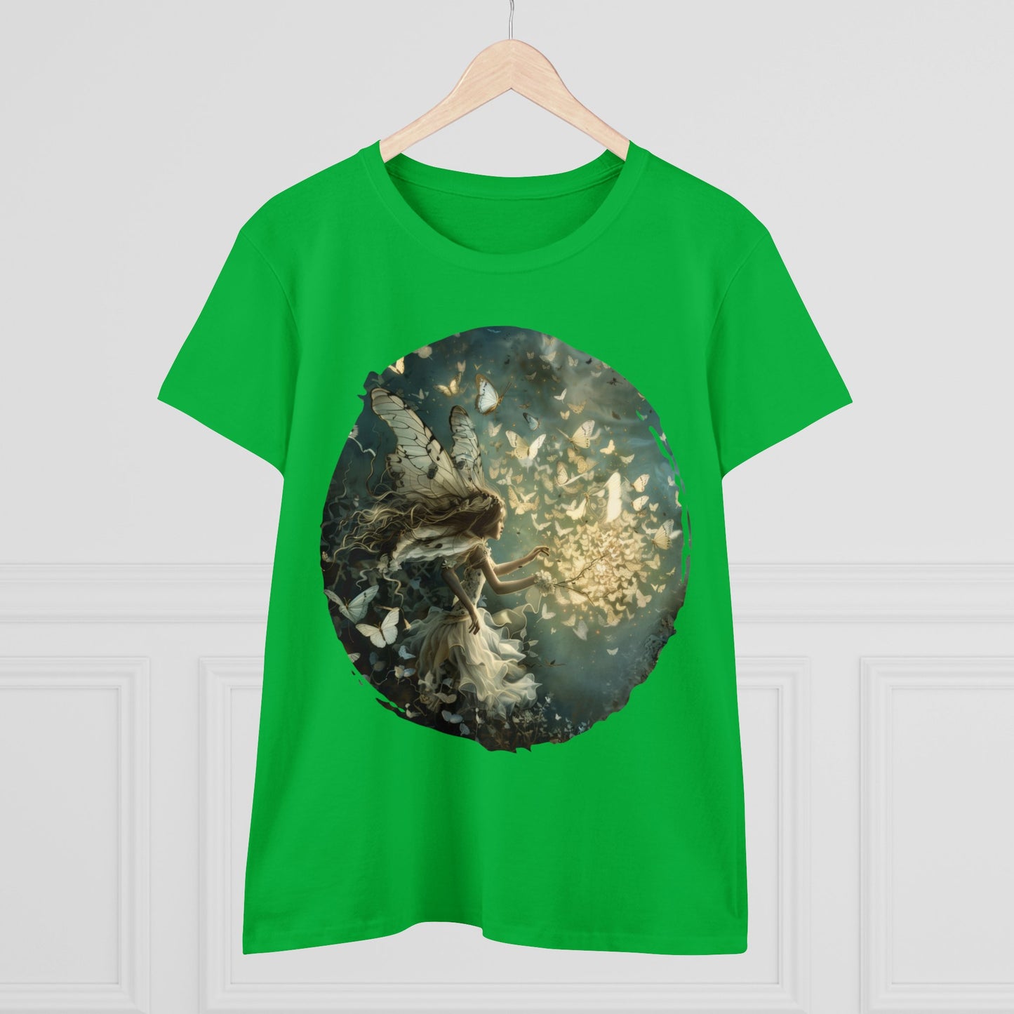 Fairy and Butterflies - Fantasy - Women's Midweight Cotton Tee