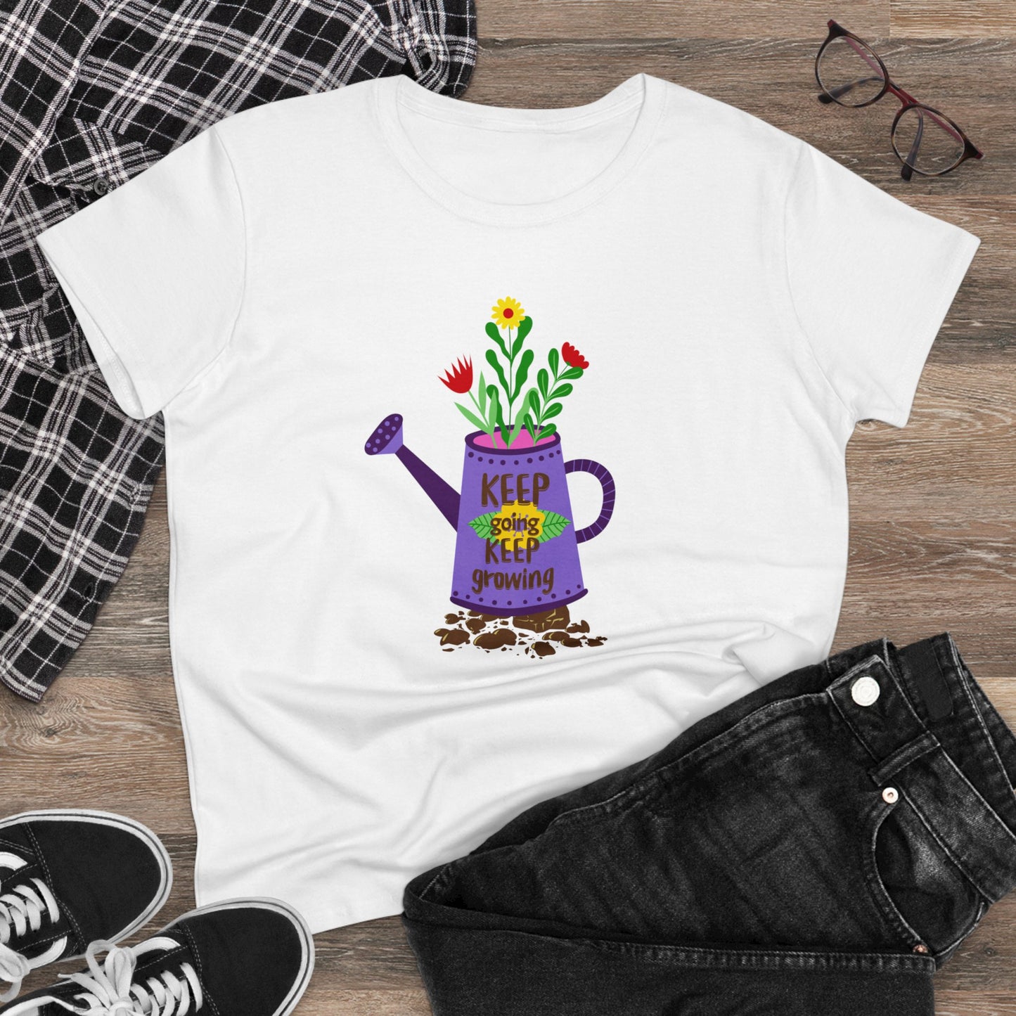 Keep Going Keep Growing - Gardening - Women's Midweight Cotton Tee