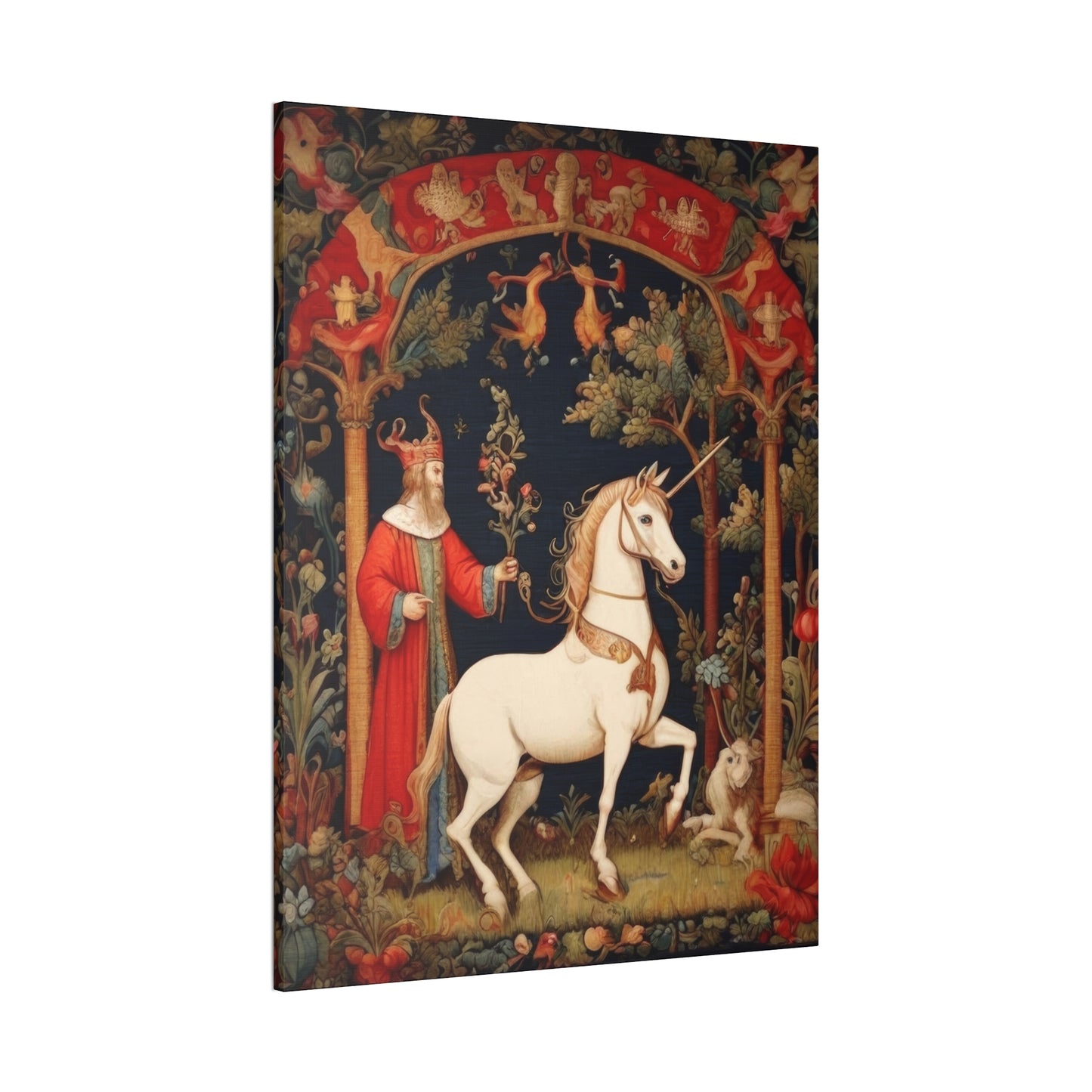 Wizard and the Unicorn Tapestry - Canvas Stretched, 0.75"