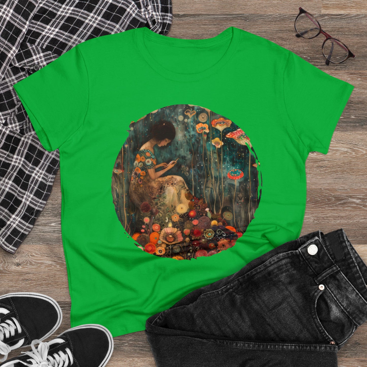 Mushroom Girl - Women's Midweight Cotton Tee