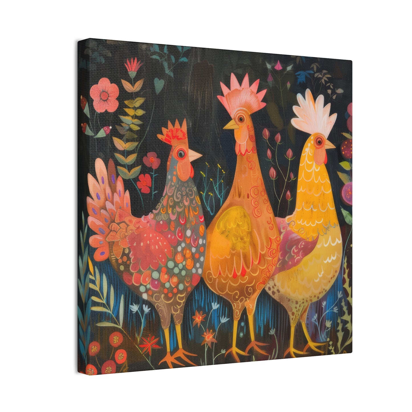 Chickens - Canvas Stretched, 0.75" - Canvas Stretched, 0.75"