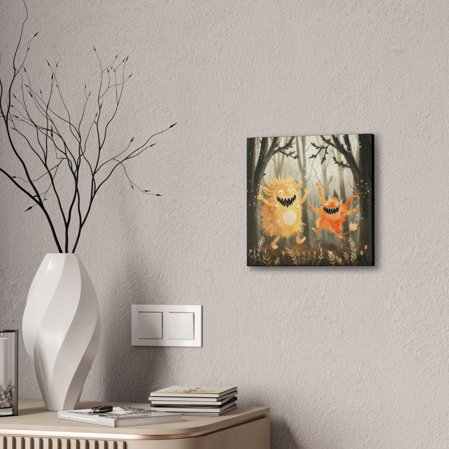 Happy Monsters - Canvas Stretched, 0.75"