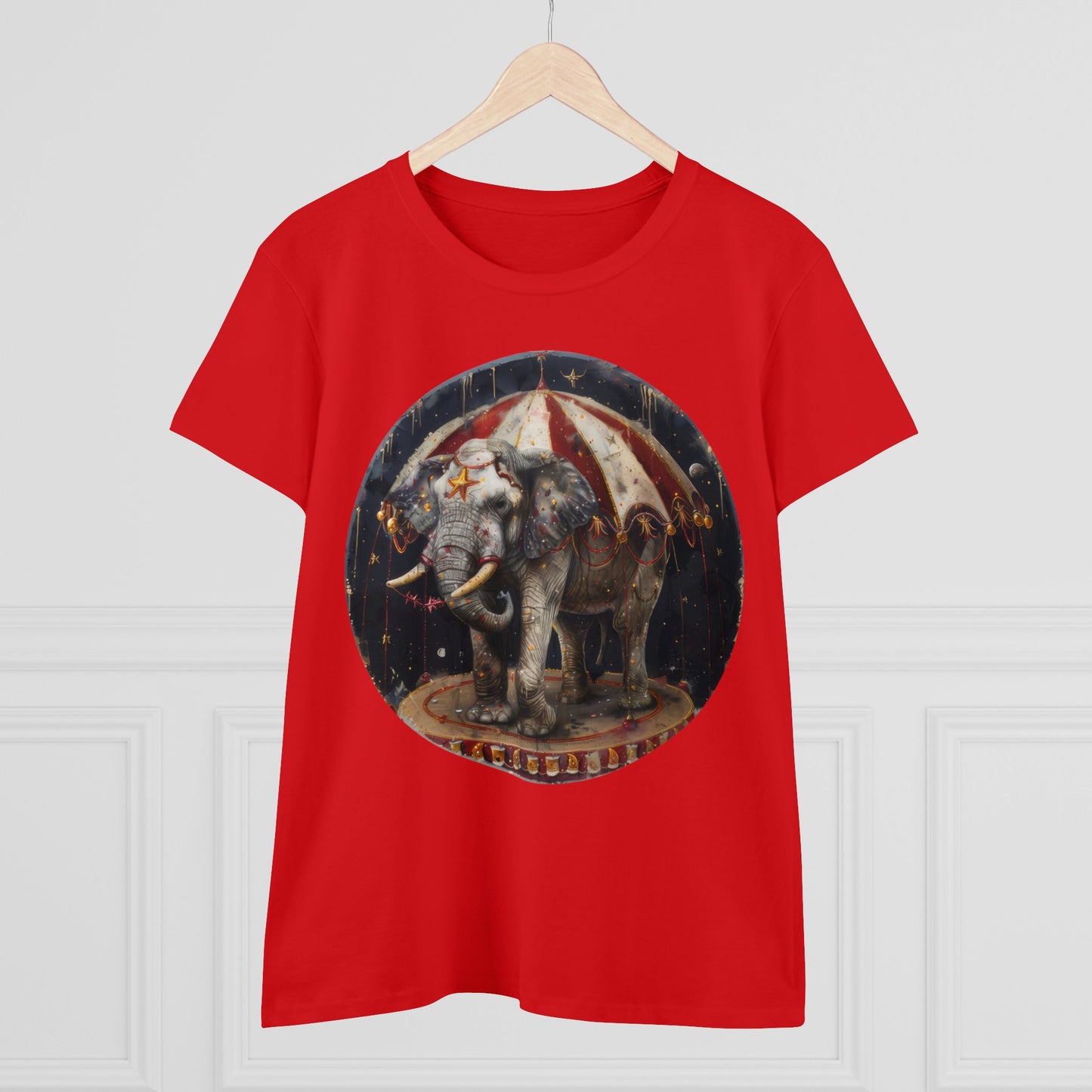 Circus Elephant - Women's Midweight Cotton Tee