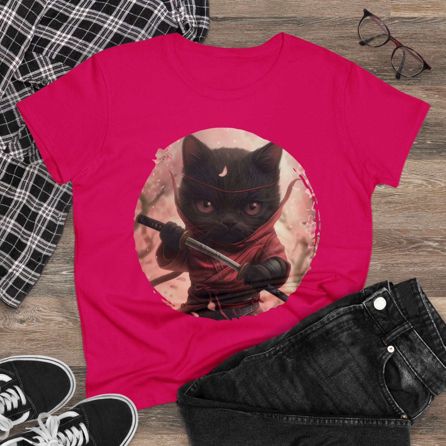 Ninja Kitty - Women's Midweight Cotton Tee