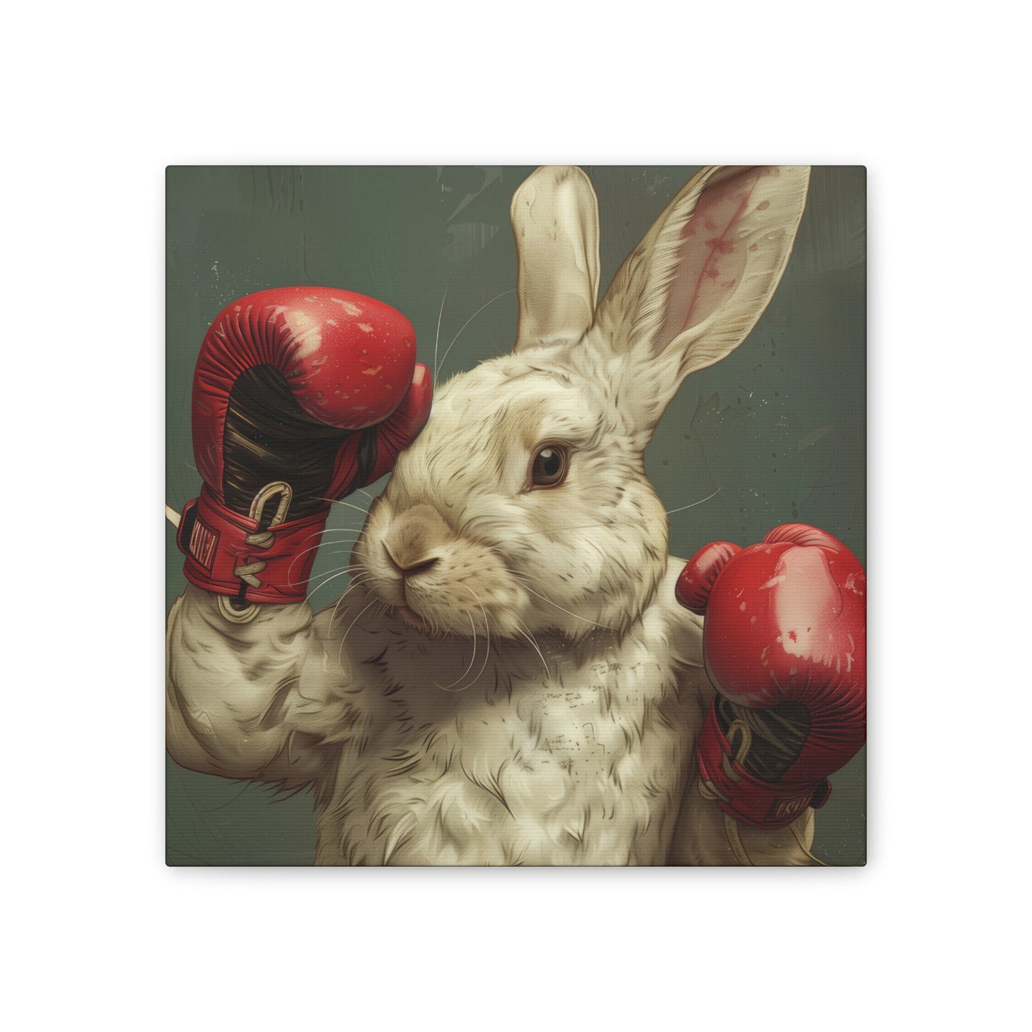 Bunny Pugilist - Canvas Stretched, 0.75"