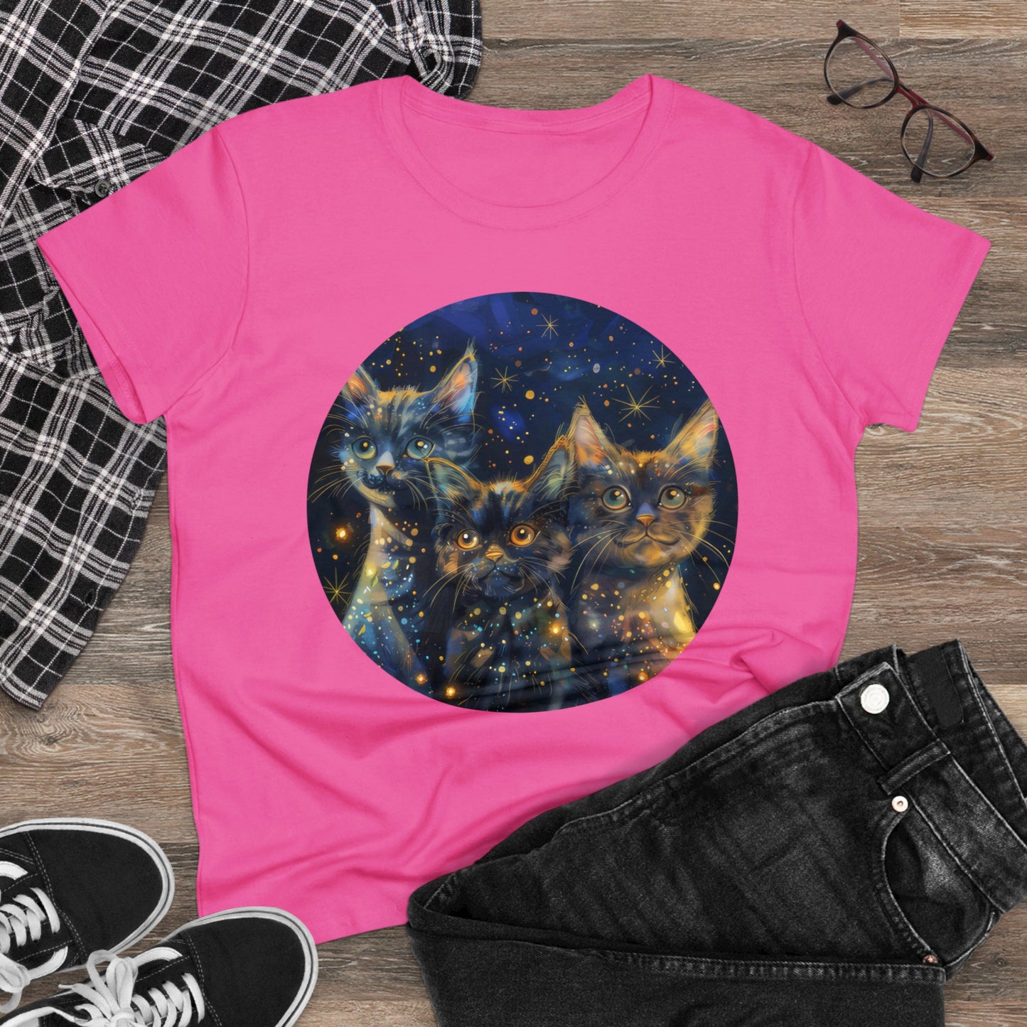 Sparkle Kitty - Women's Midweight Cotton Tee