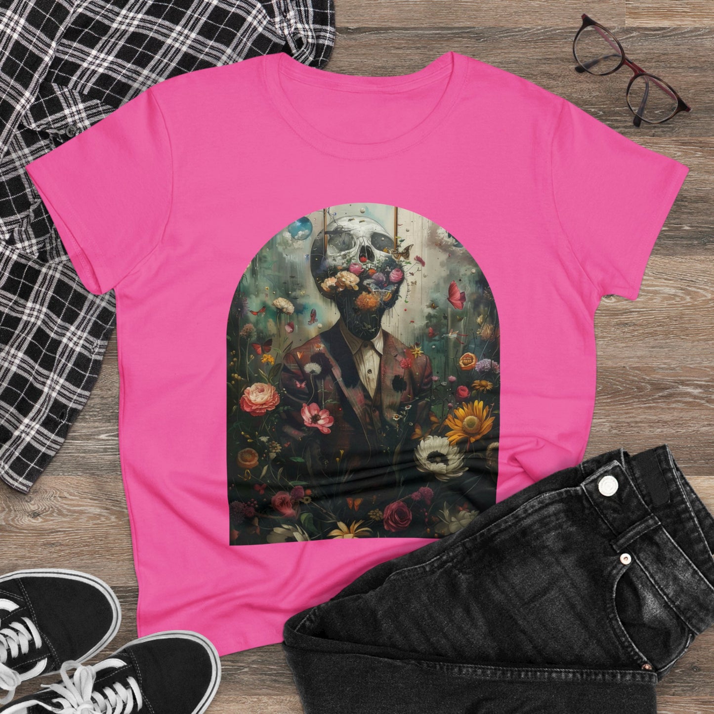 Flowers on My Mind - Women's Midweight Cotton Tee