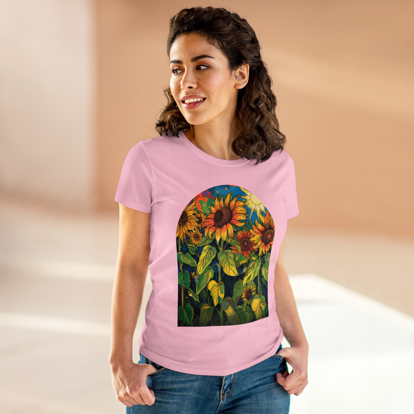 Sunflowers - Women's Midweight Cotton Tee