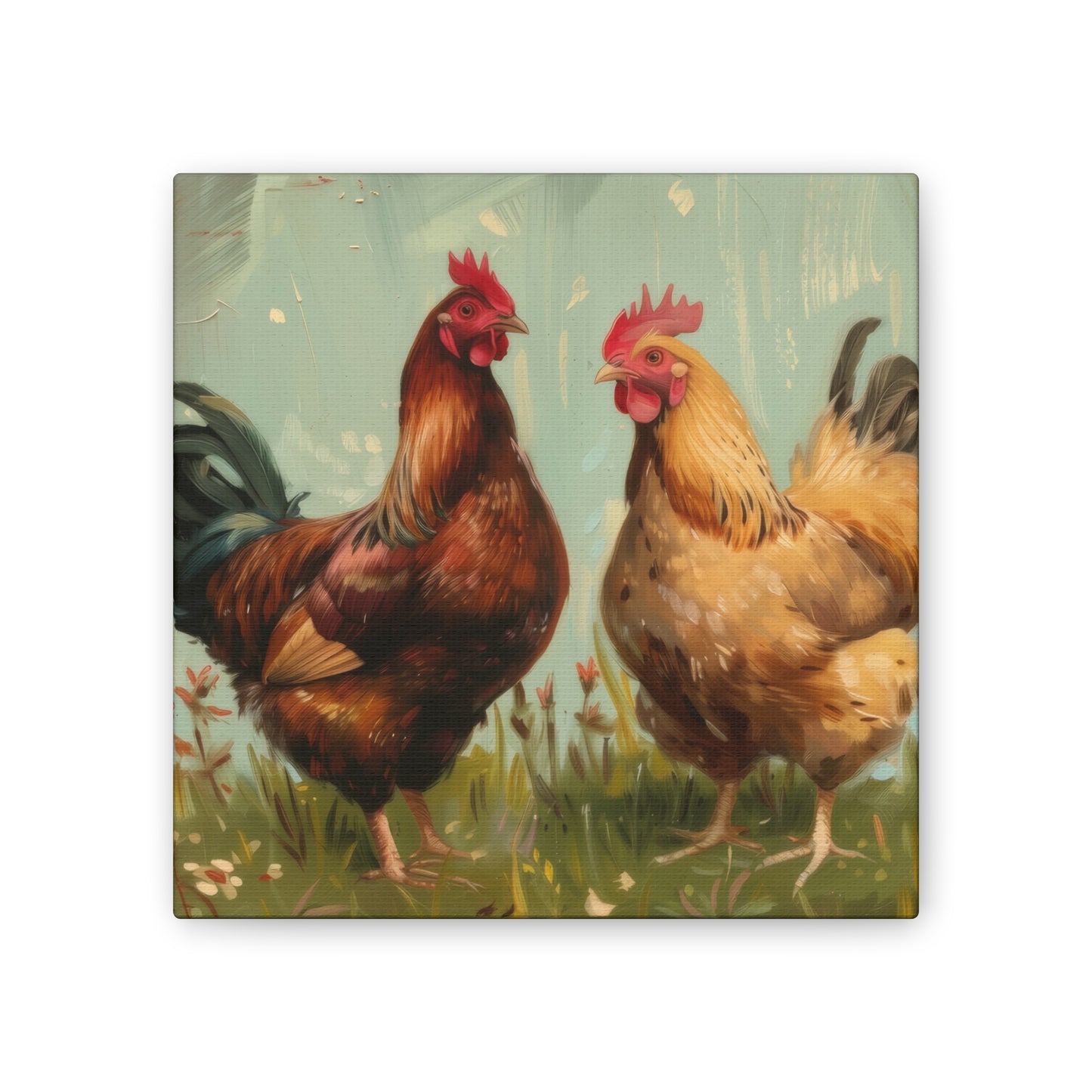 Chickens - Canvas Stretched, 0.75" - Canvas Stretched, 0.75"