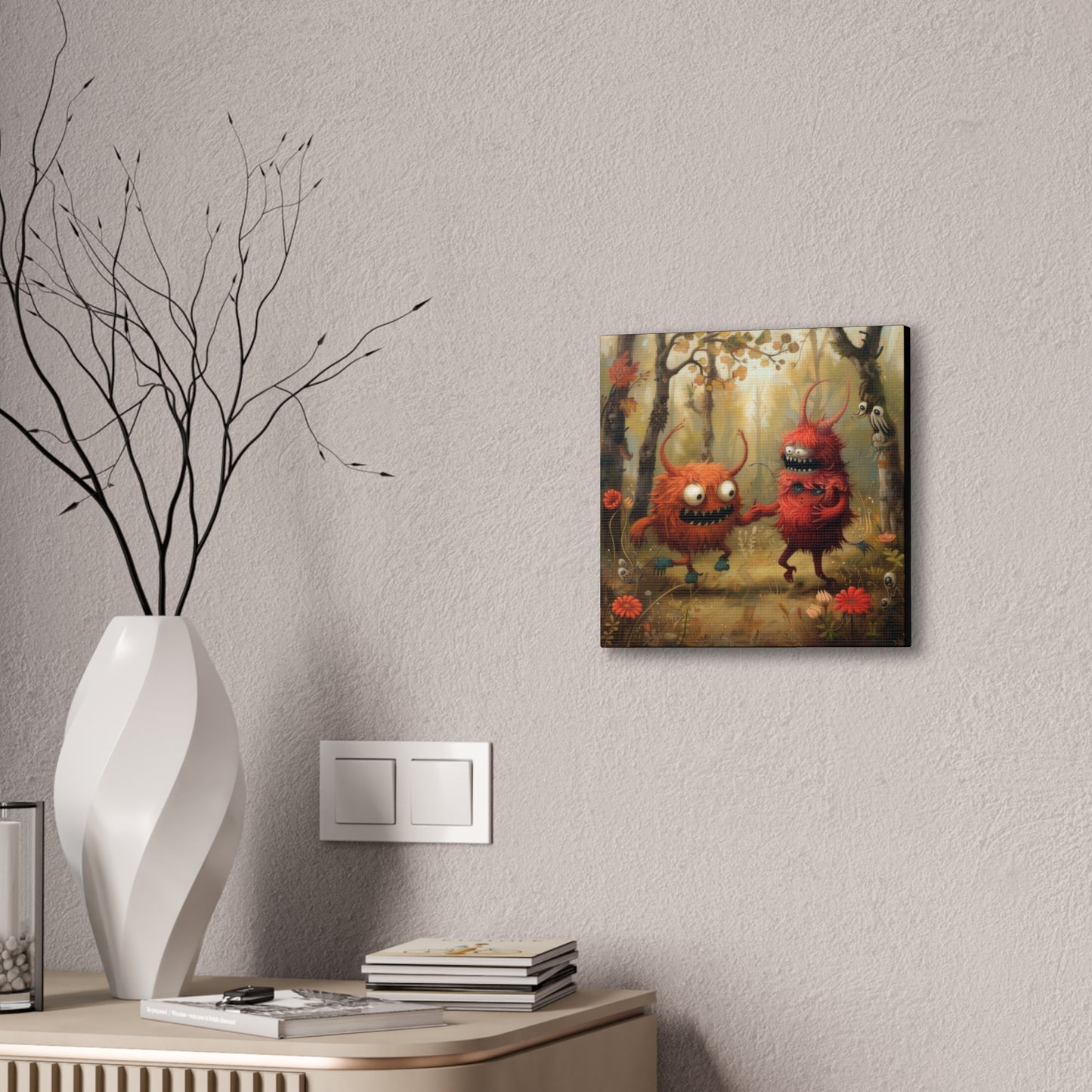 Happy Monsters - Canvas Stretched, 0.75"