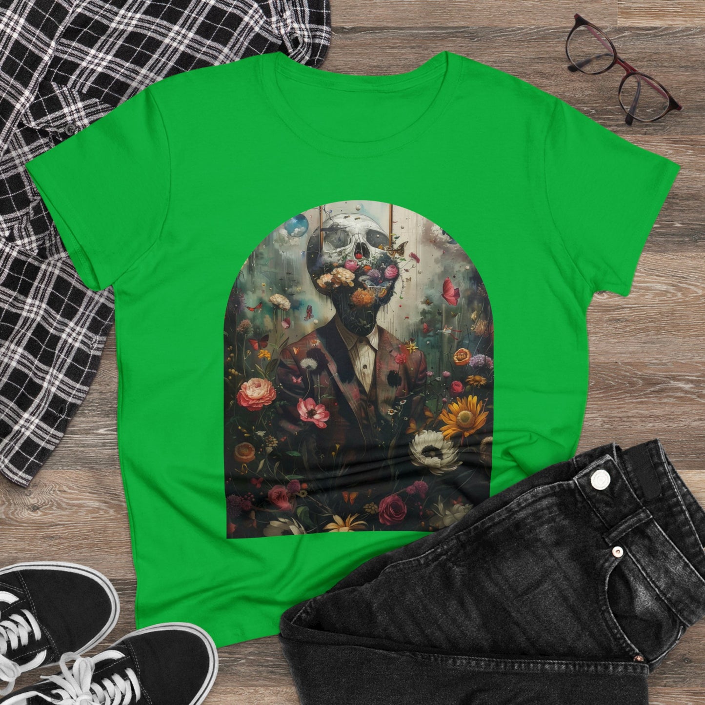 Flowers on My Mind - Women's Midweight Cotton Tee