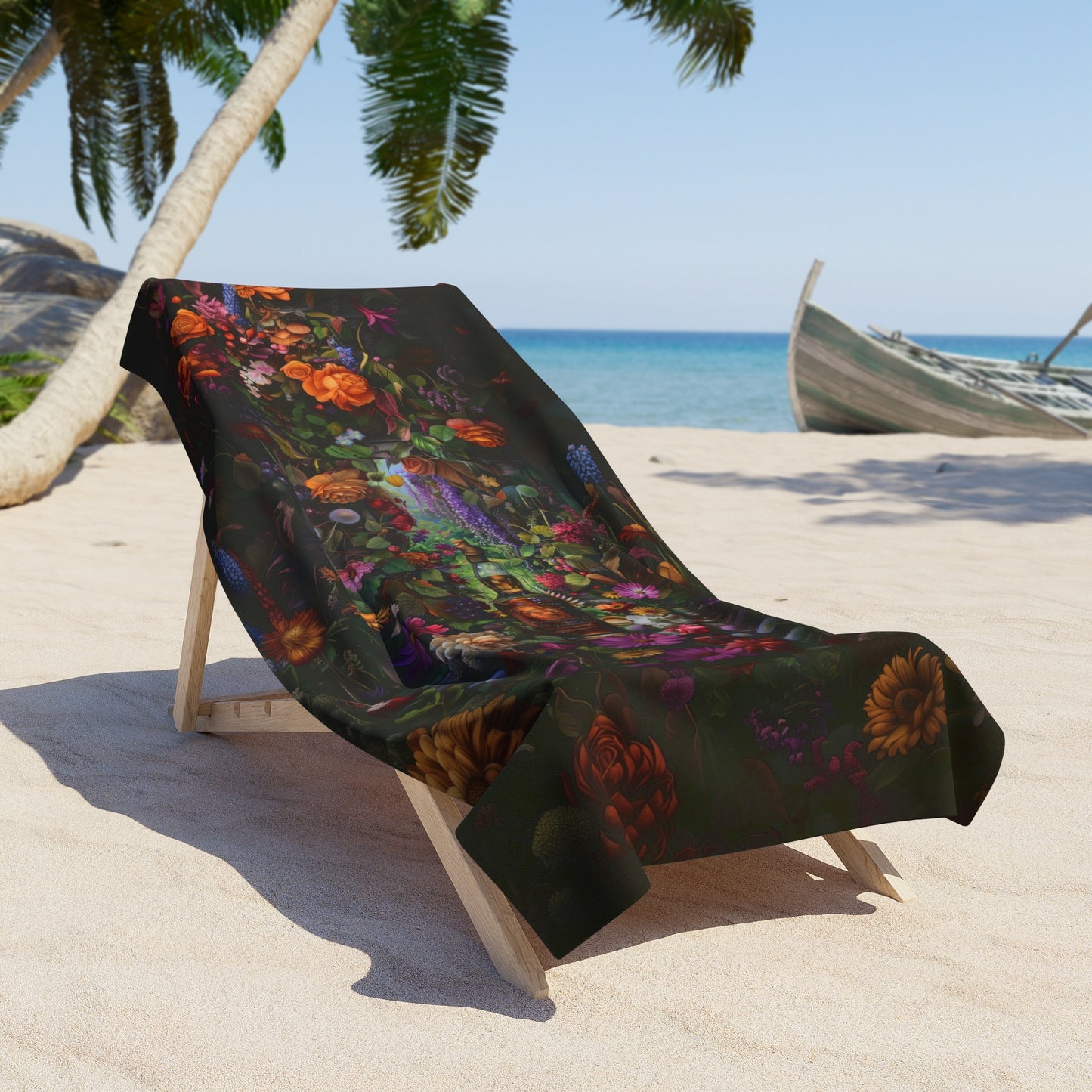 Whiskey & Flowers - Beach Towel