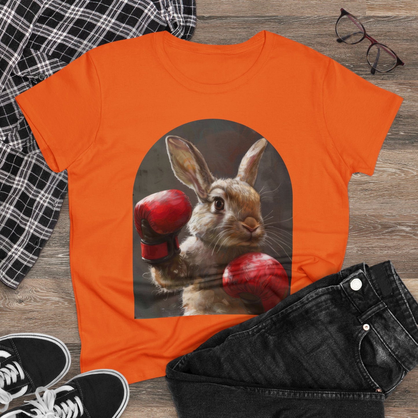 Boxing Rabbit - Women's Midweight Cotton Tee