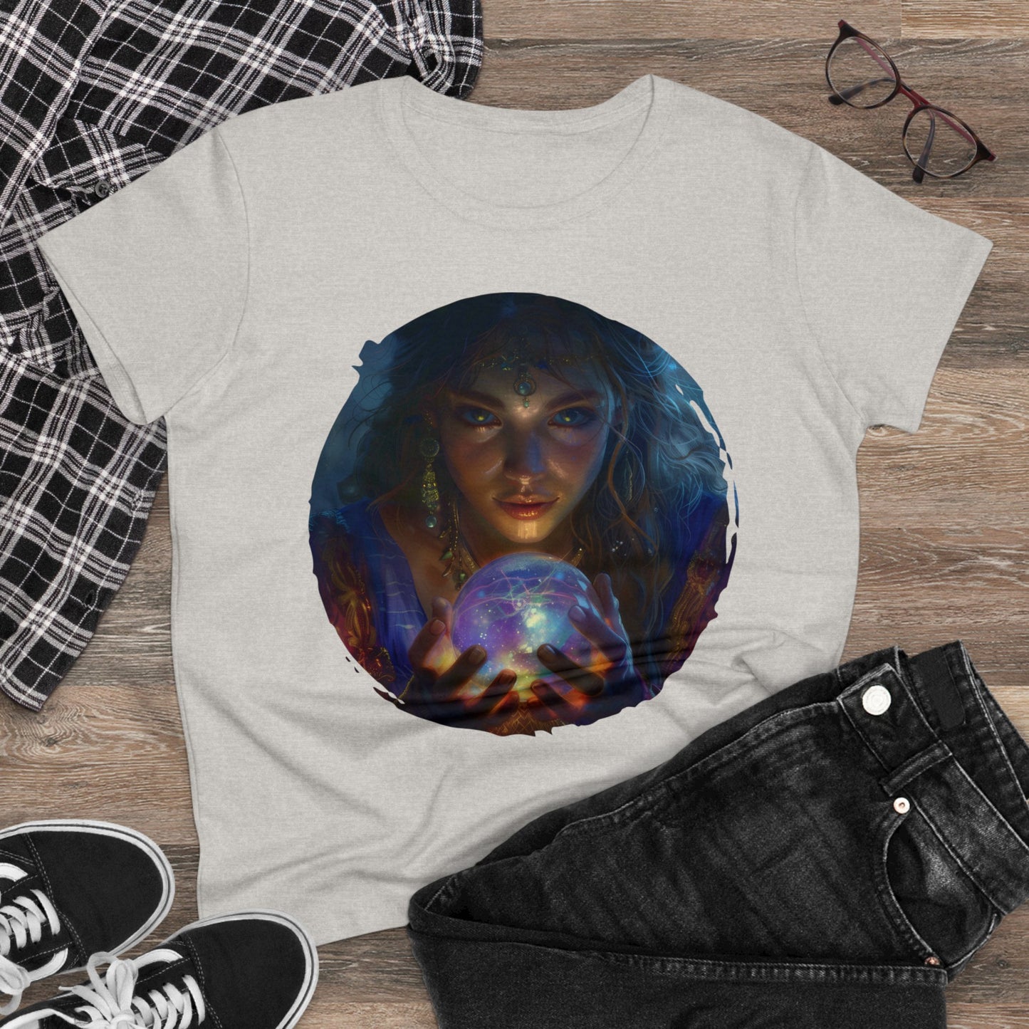 Crystal Ball - Mysticism - Women's Midweight Cotton Tee