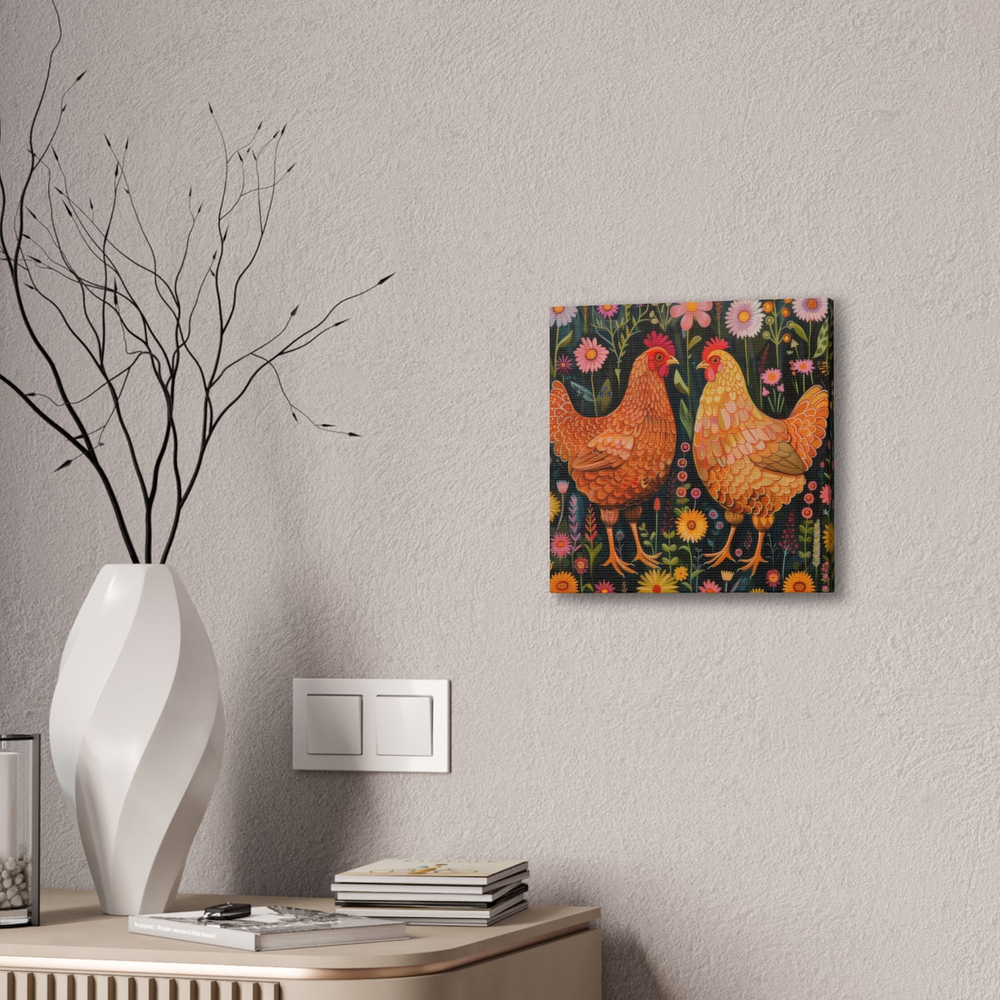 Chickens - Canvas Stretched, 0.75" - Canvas Stretched, 0.75"