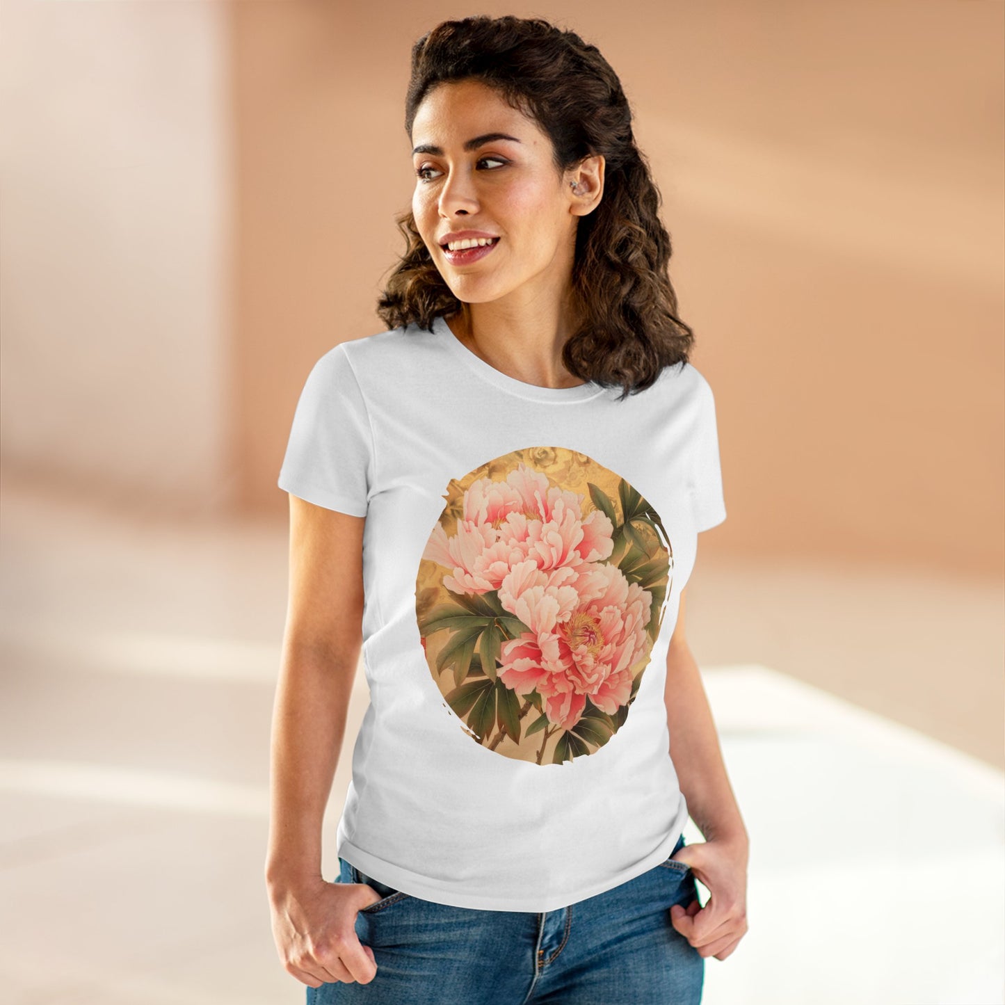 Peony - Flower - Women's Midweight Cotton Tee