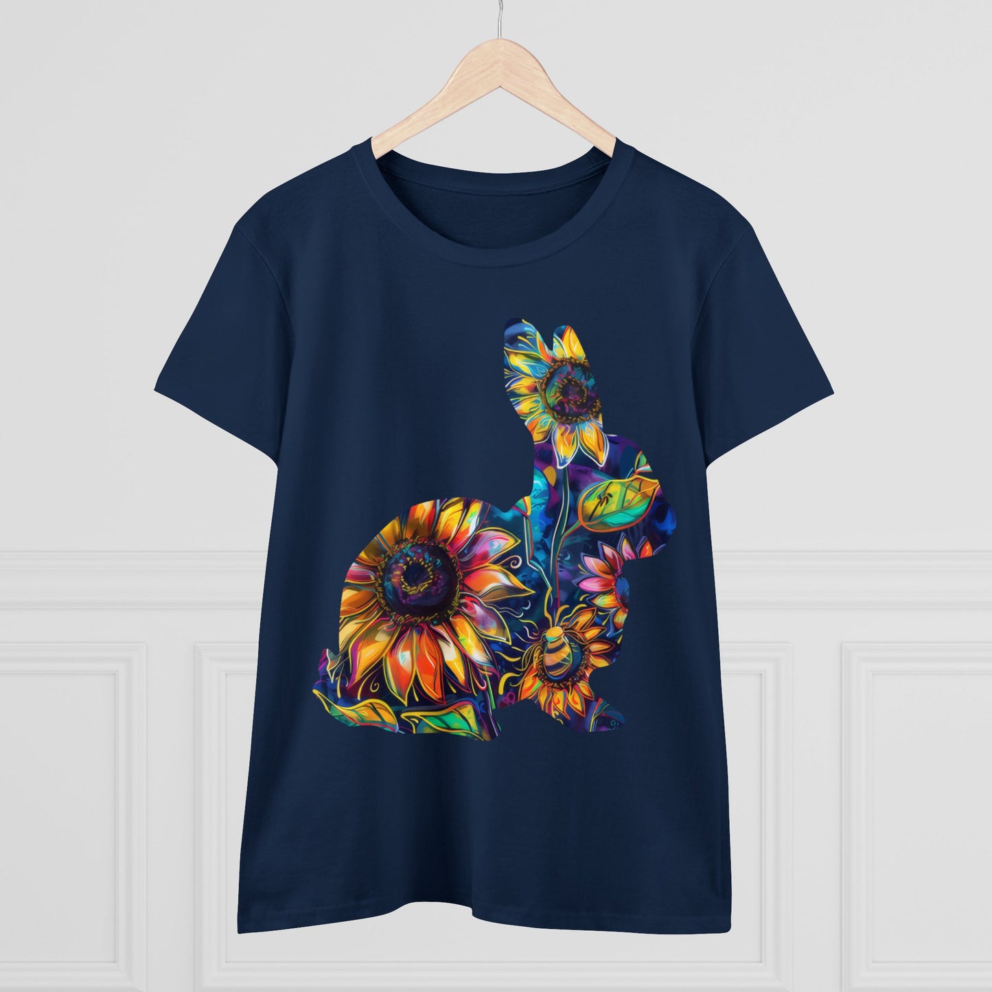 Flower Bunny - Women's Midweight Cotton Tee