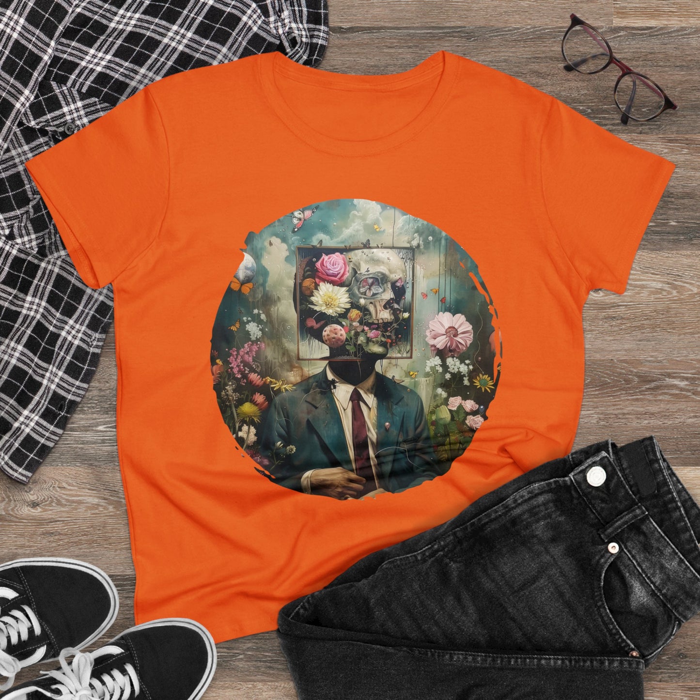 Flowers on My Mind - Women's Midweight Cotton Tee