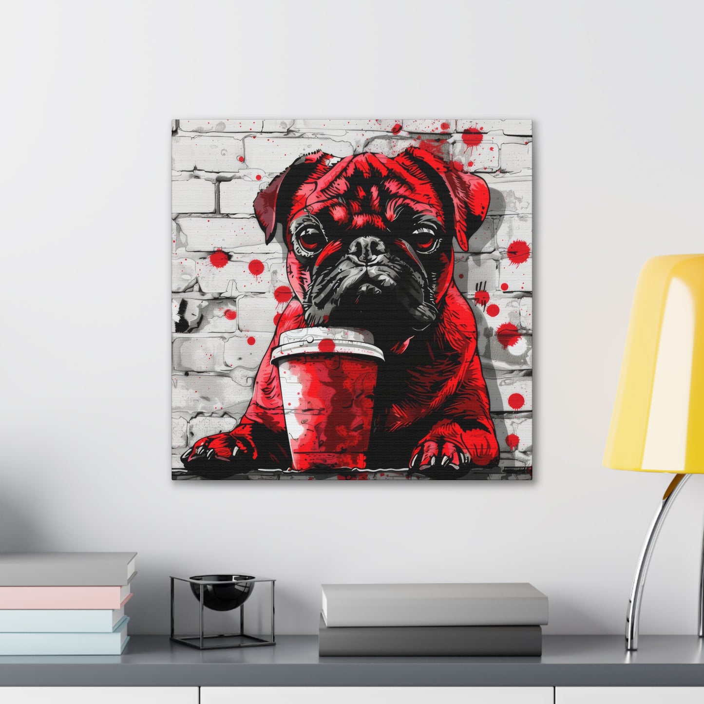 Pug Like Coffee - Canvas Stretched, 0.75"