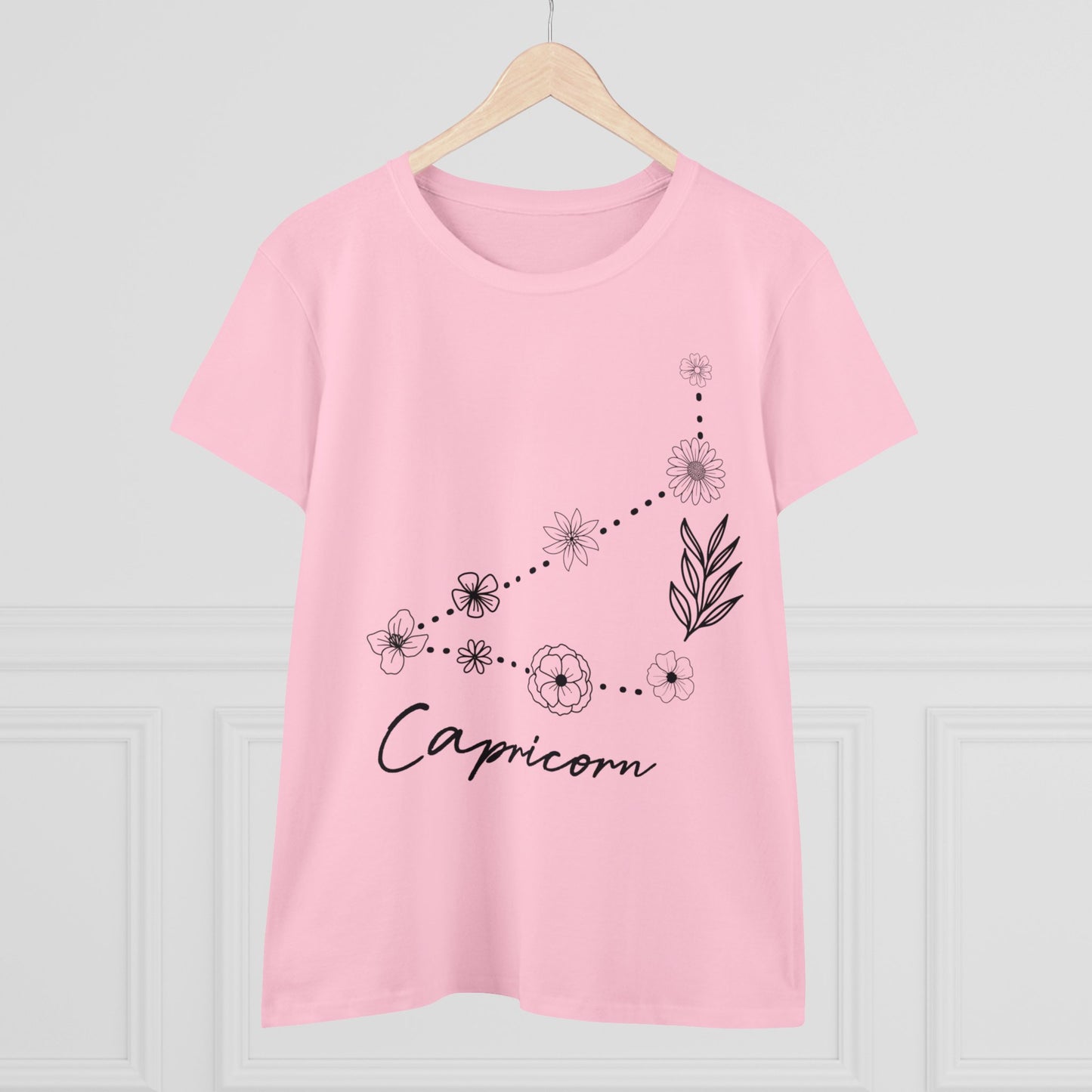 Flower Constellation - Capricorn - Astrology - Women's Midweight Cotton Tee