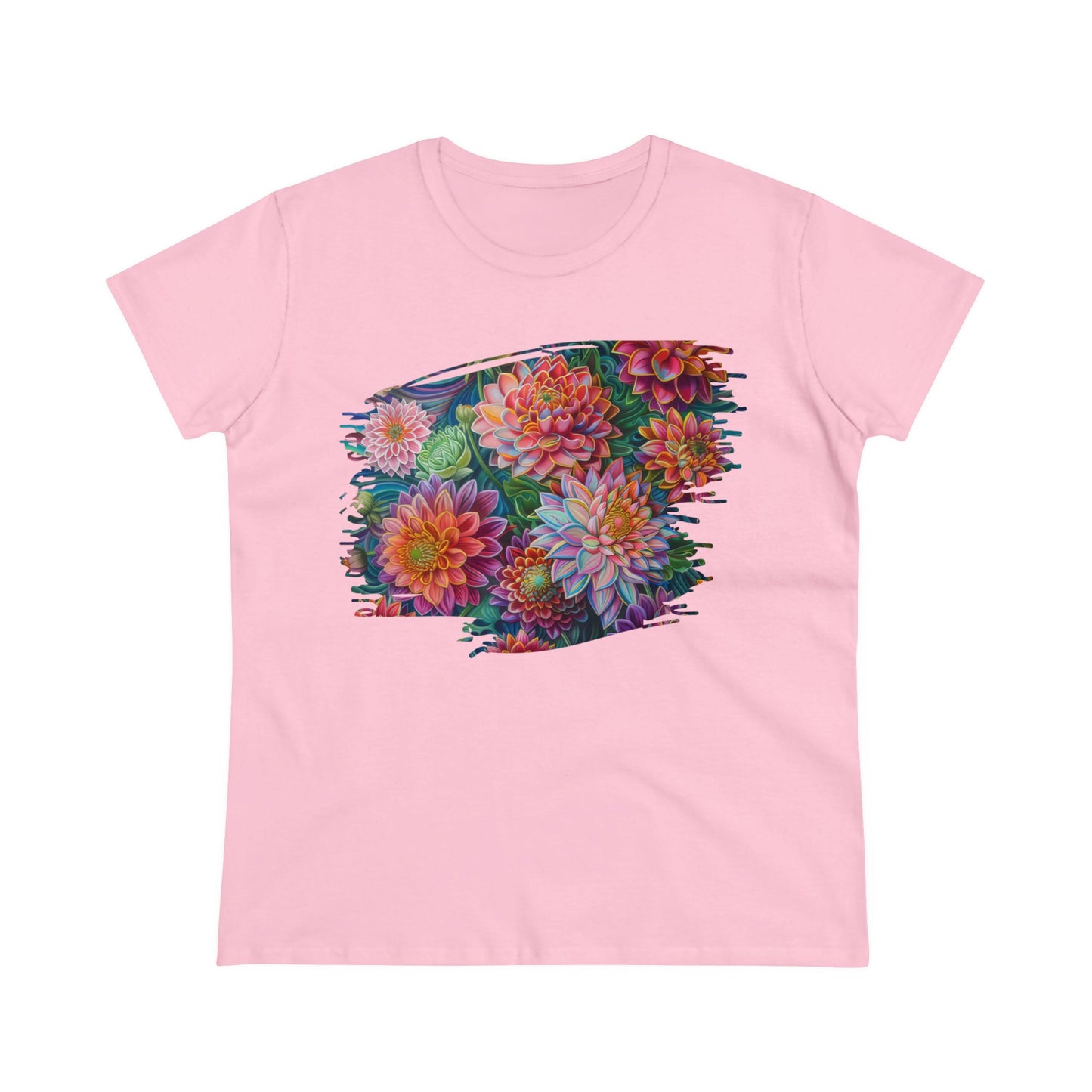 Pastel Flowers - Women's Midweight Cotton Tee