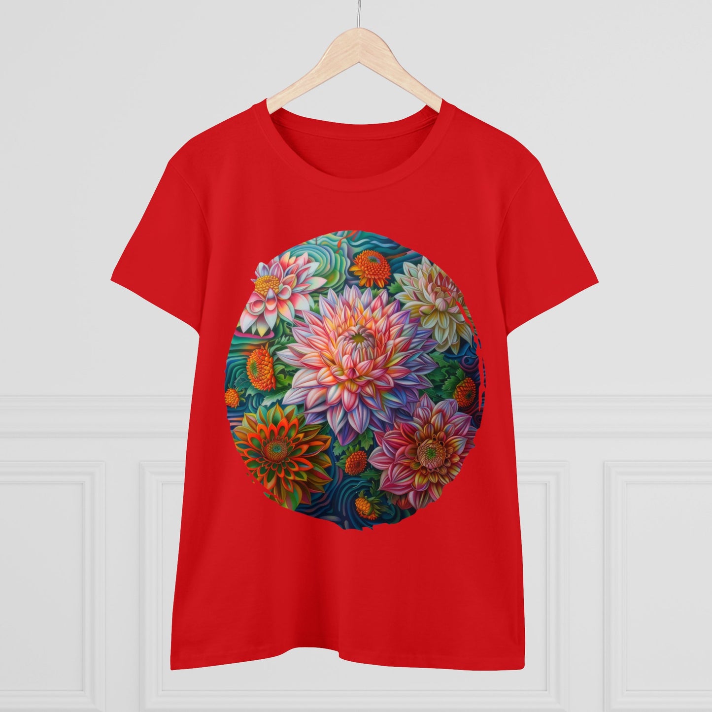 Pastel Flowers - Women's Midweight Cotton Tee