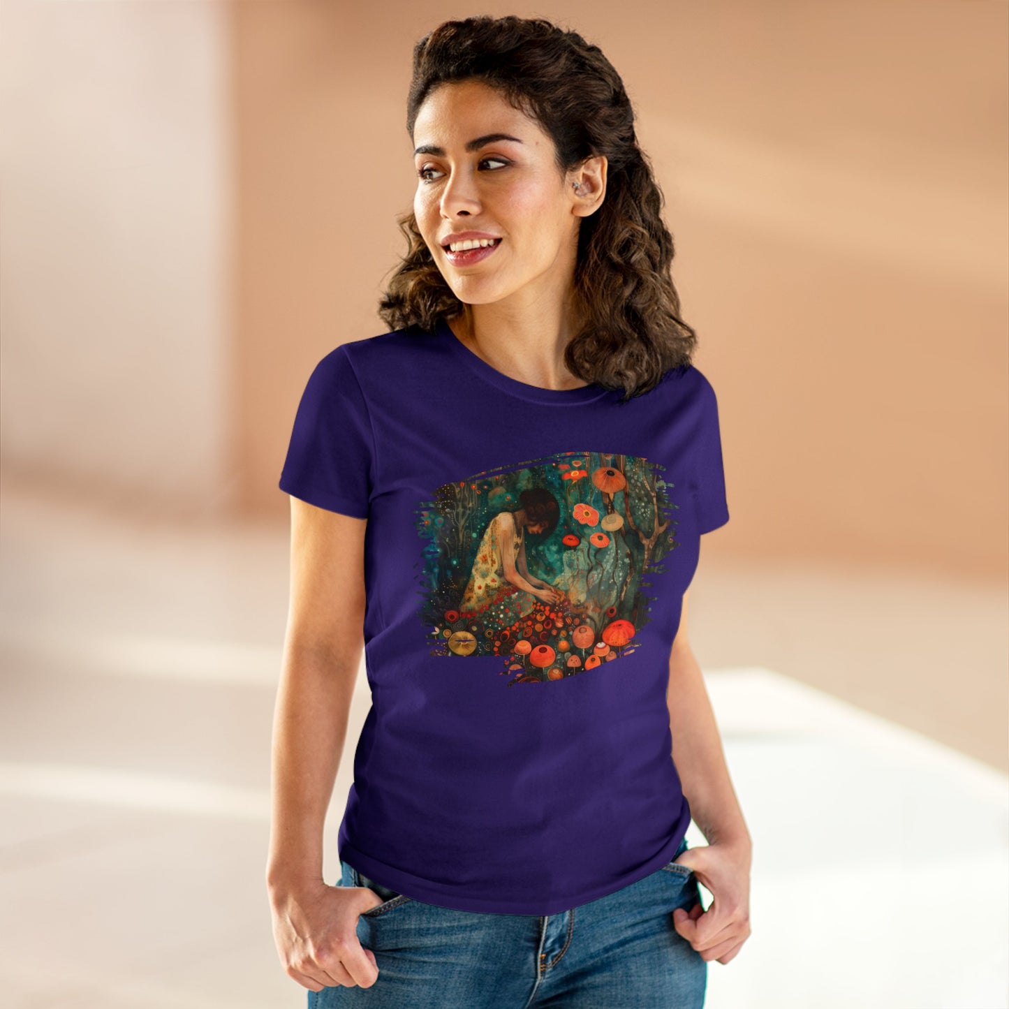 Mushroom Girl - Women's Midweight Cotton Tee